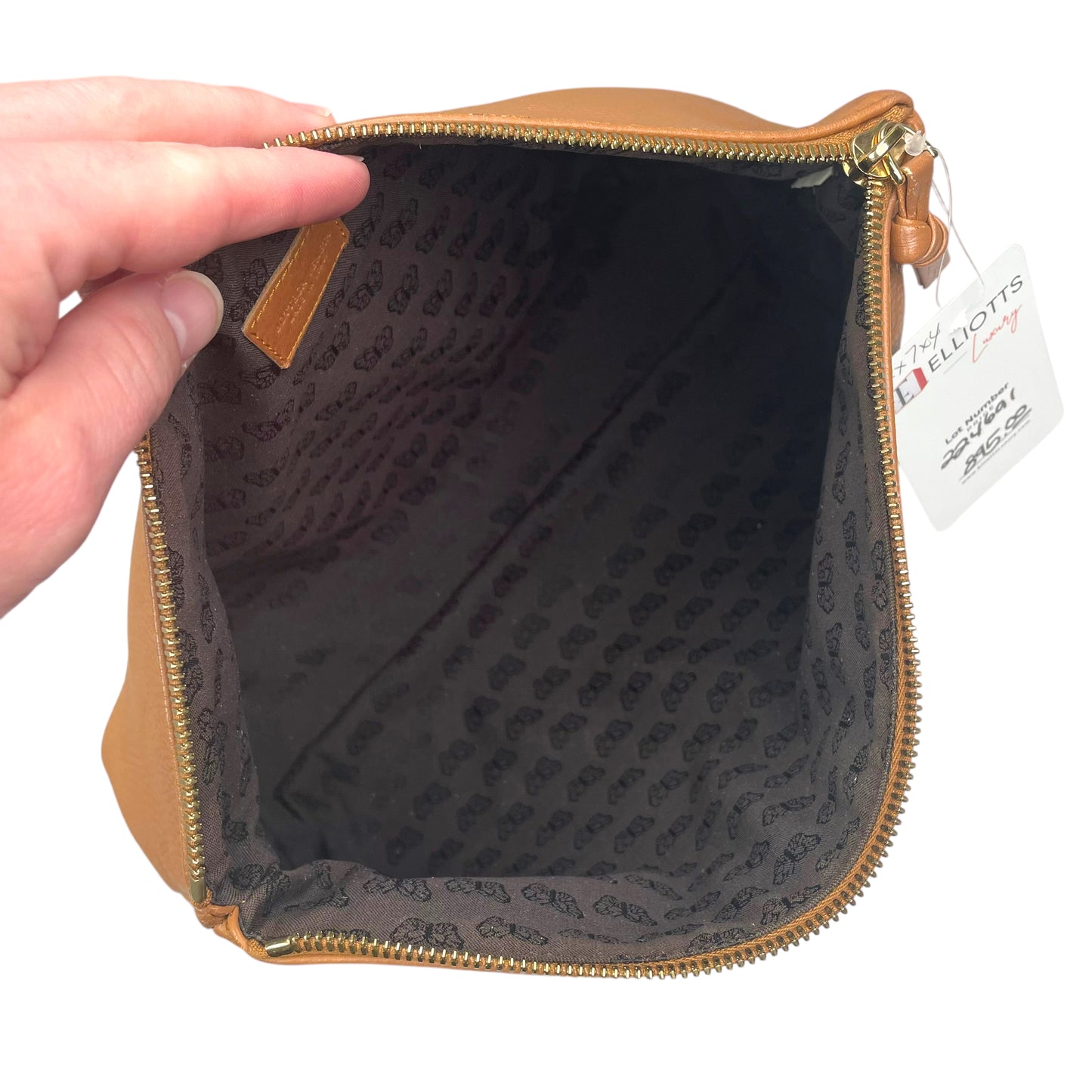 Bottega Veneta Leather Toiletry Bag Tan Pebbled Cosmetic Poouch Medium Clutch