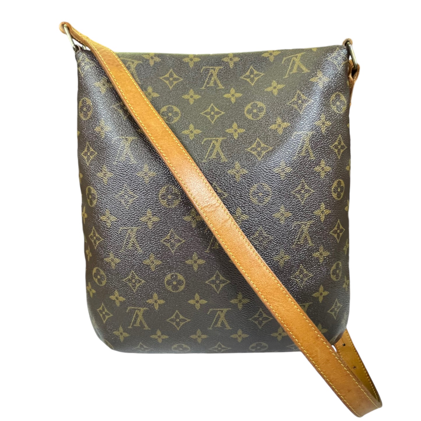 Louis Vuitton Musette Monogram Brown Single Flap 2 Way Crossbody Purse