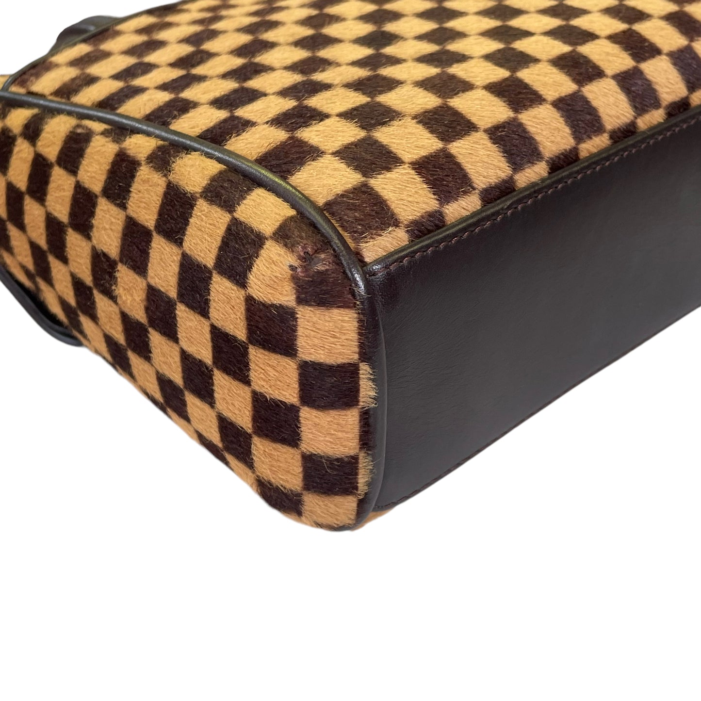 Louis Vuitton Damier Sauvage Pony Hair Lion Small Snap Flap Purse Top Handle