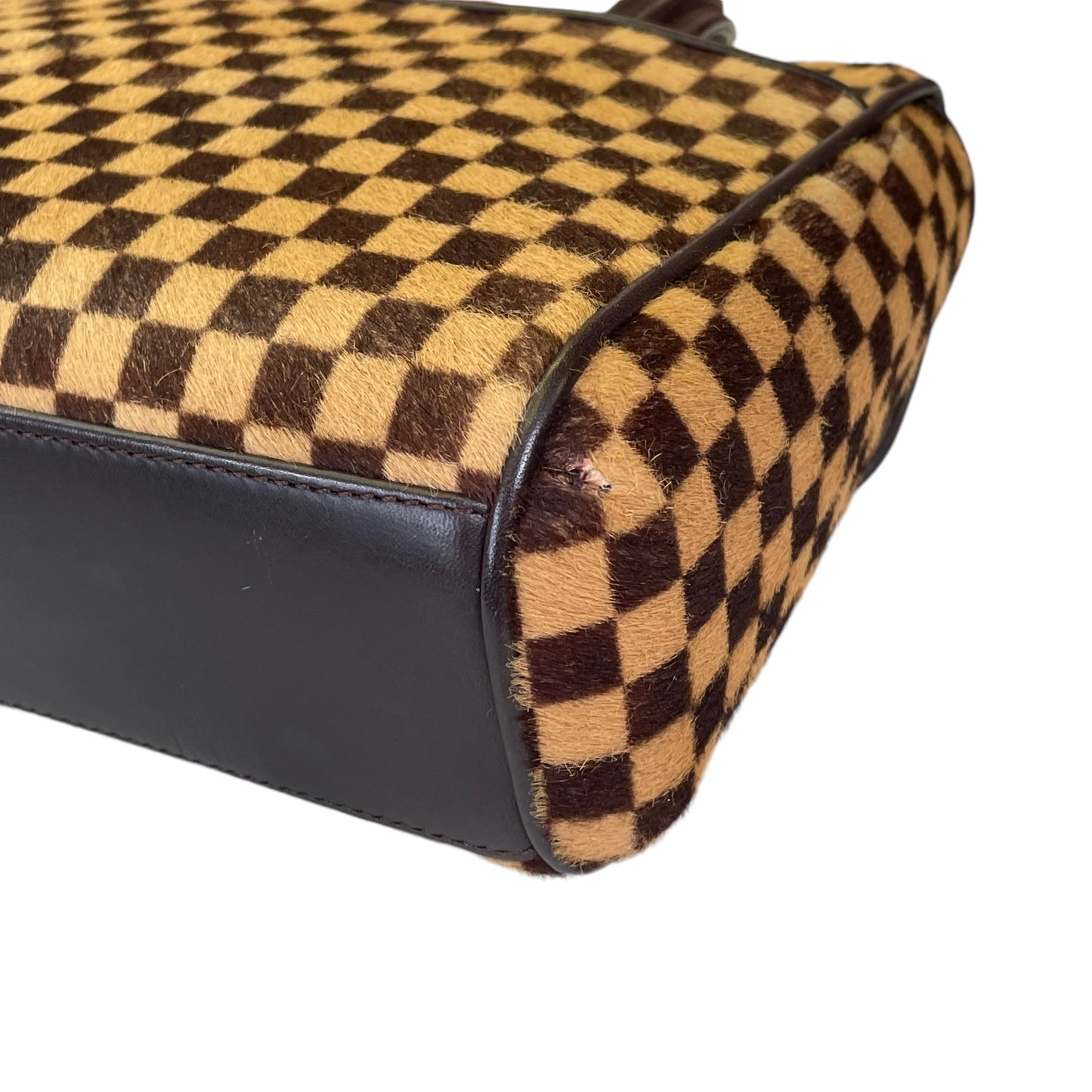 Louis Vuitton Damier Sauvage Pony Hair Lion Small Snap Flap Purse Top Handle