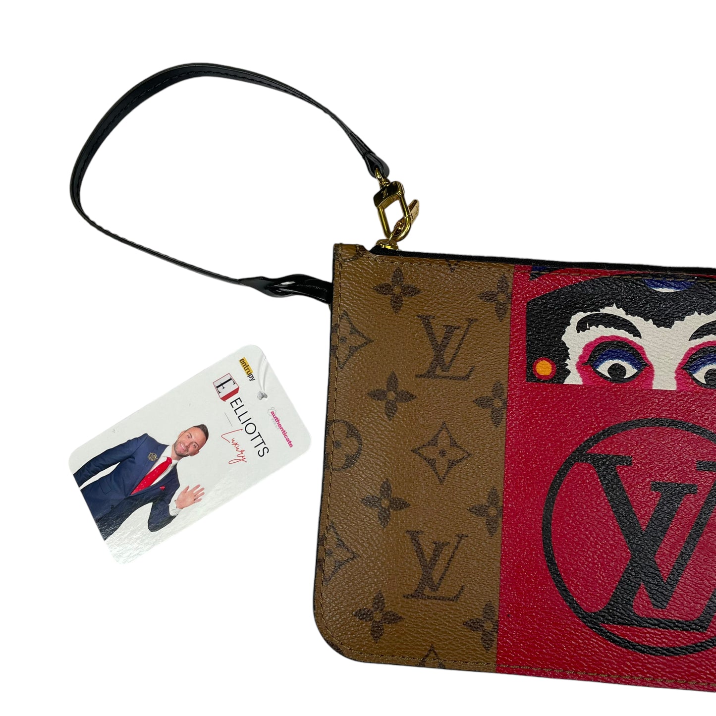 Louis Vuitton Reverse Brown Black Monogram Kabuki MM Pouchette