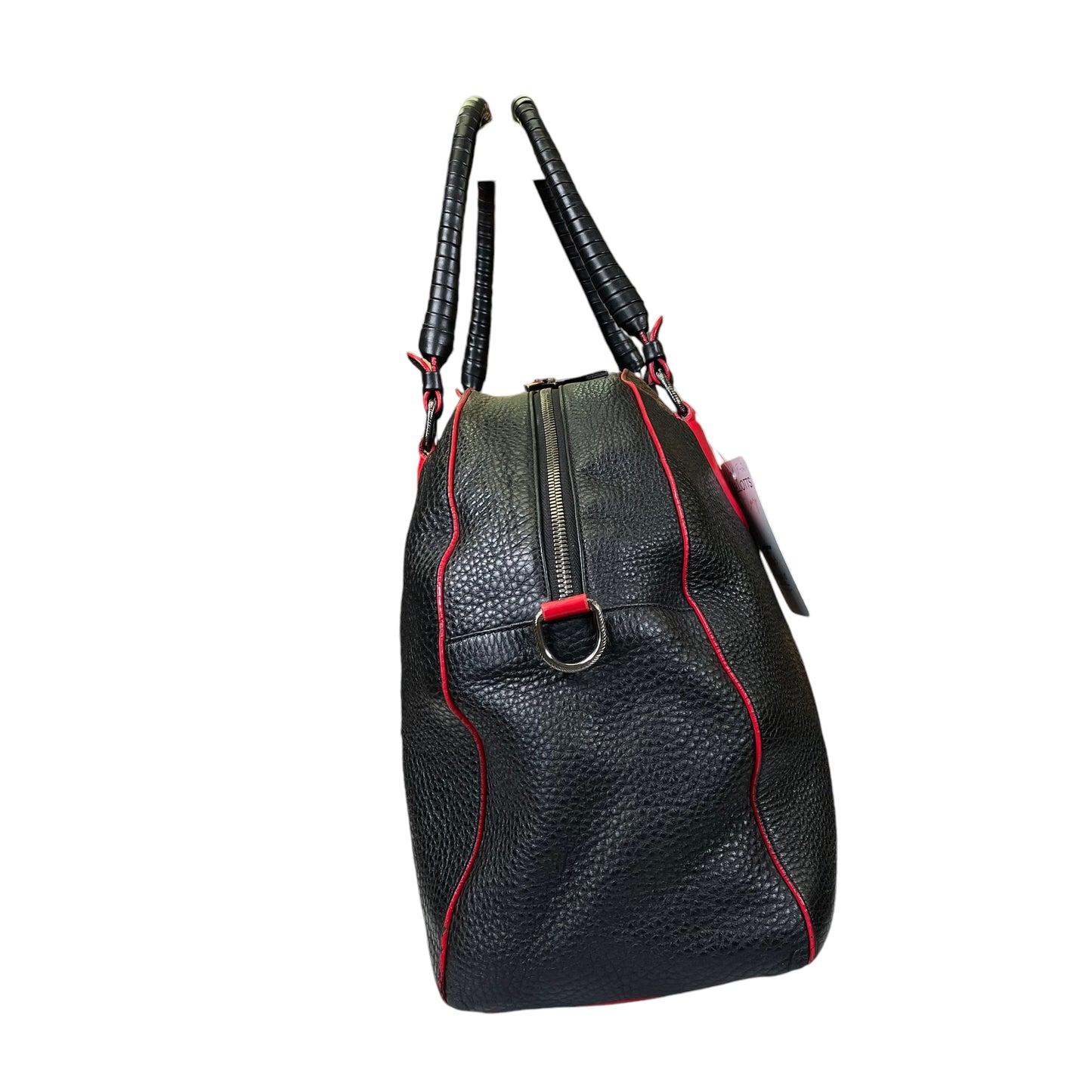Christian Louboutin Pamettone Pebbled Leather 2 Way Alma Large Duffel Tote Purse
