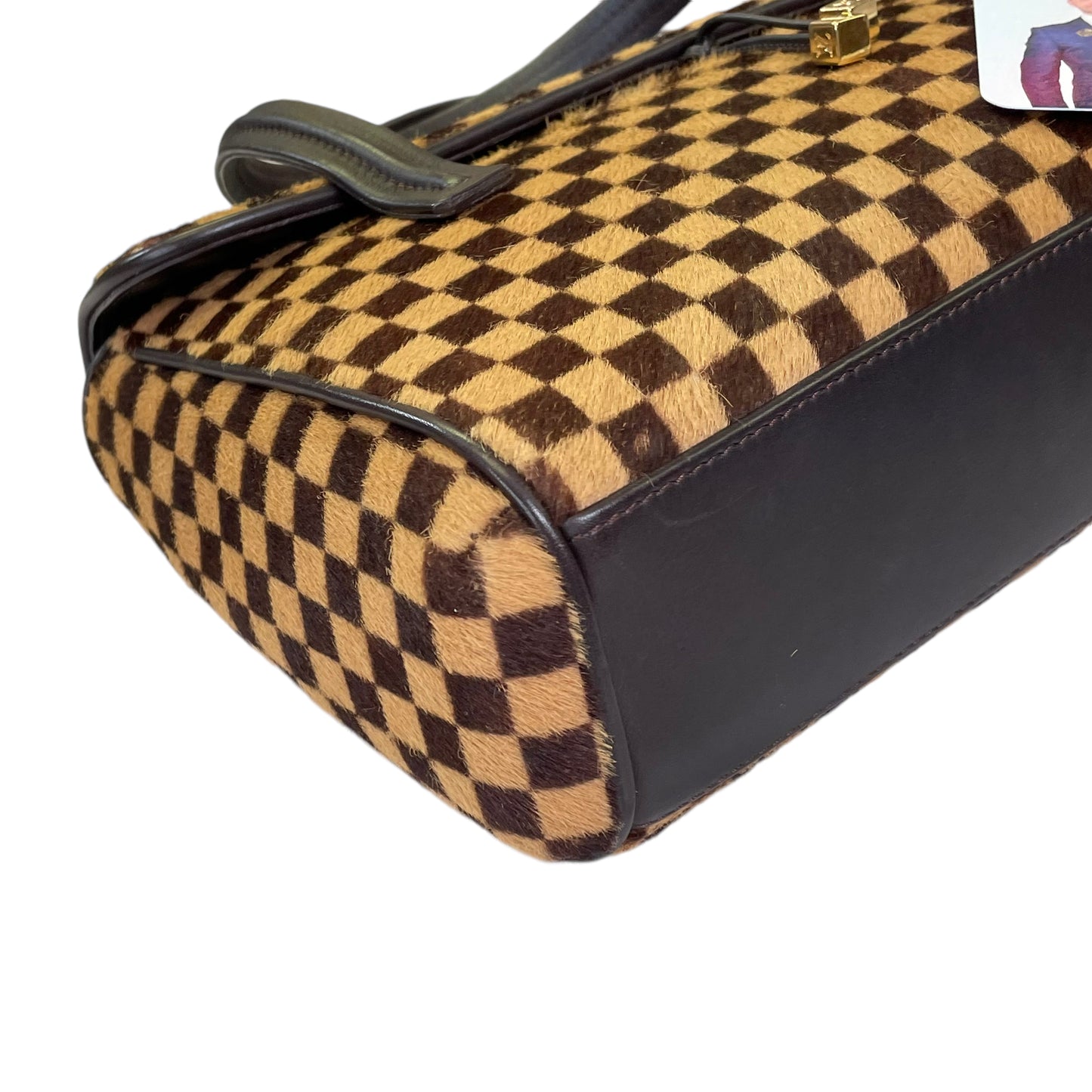 Louis Vuitton Damier Sauvage Pony Hair Lion Small Snap Flap Purse Top Handle