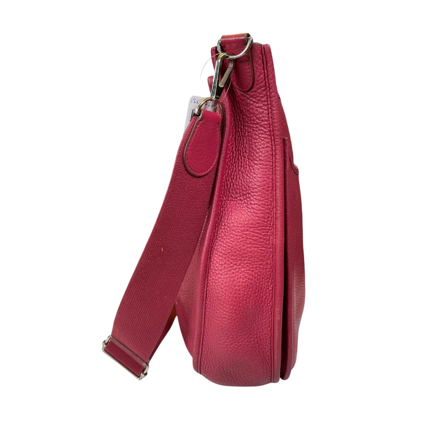 Hermes GM Evelyne Clemence Leather Burgundy Rose GM Crossbody Purse