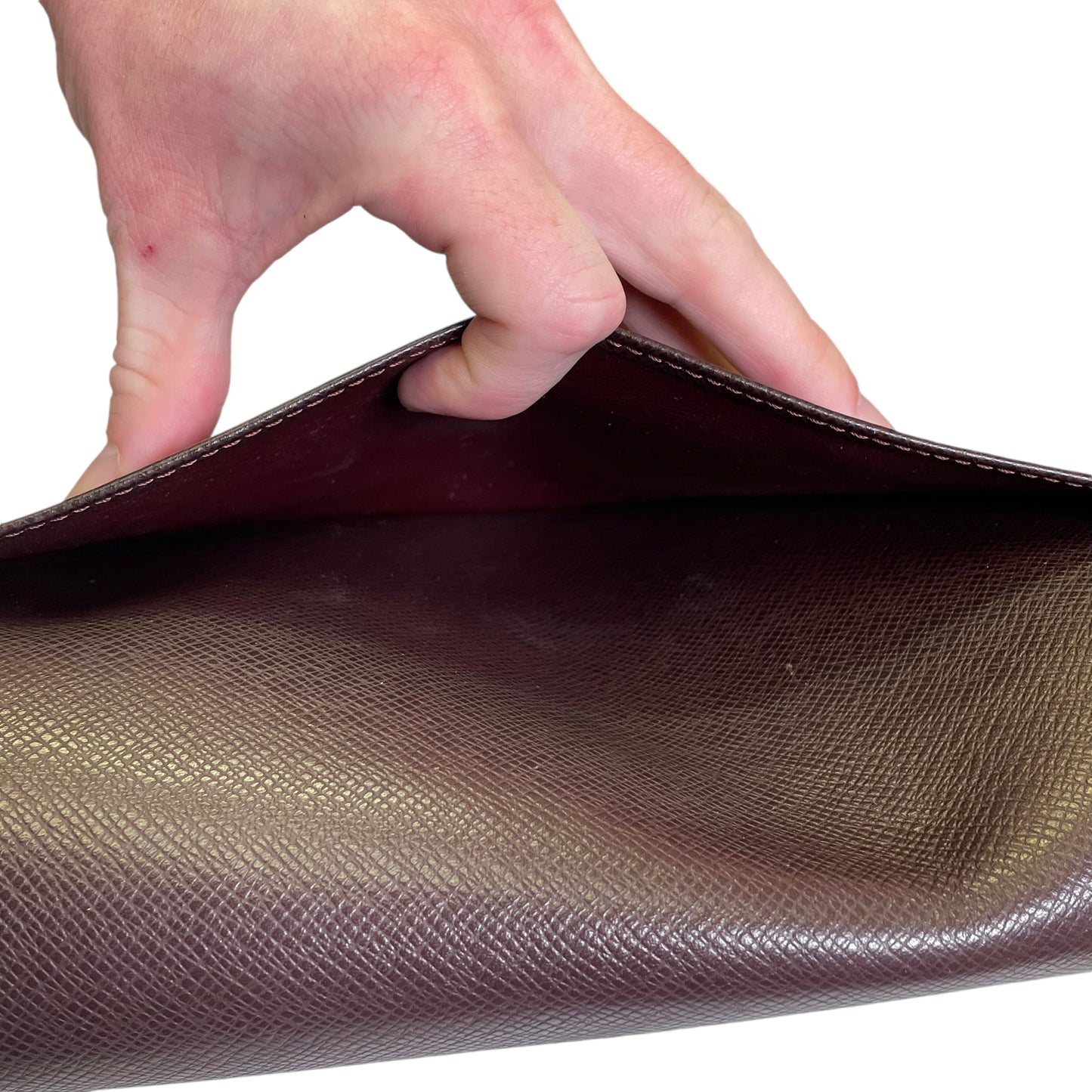 Louis Vuitton Selenga Taiga Burgandy Daily Business Pochette Wristlet Clutch