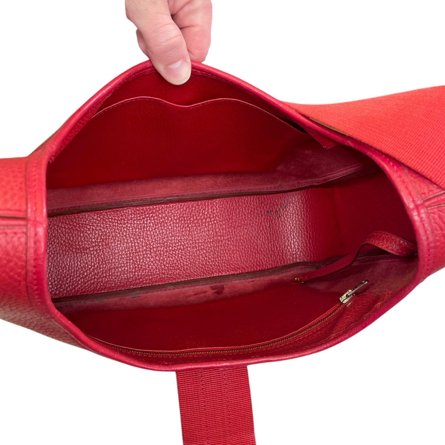 Hermes Tsako 3 Way Crossbody Red Ardennes Leather GHW Shoulder Purse