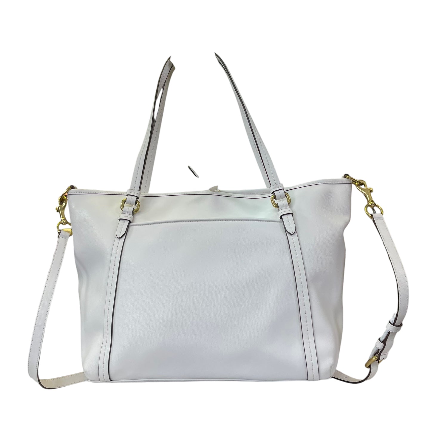 Coach Peyton White XL Shoulder Two Way Dual Zipper Tote Bag Purse