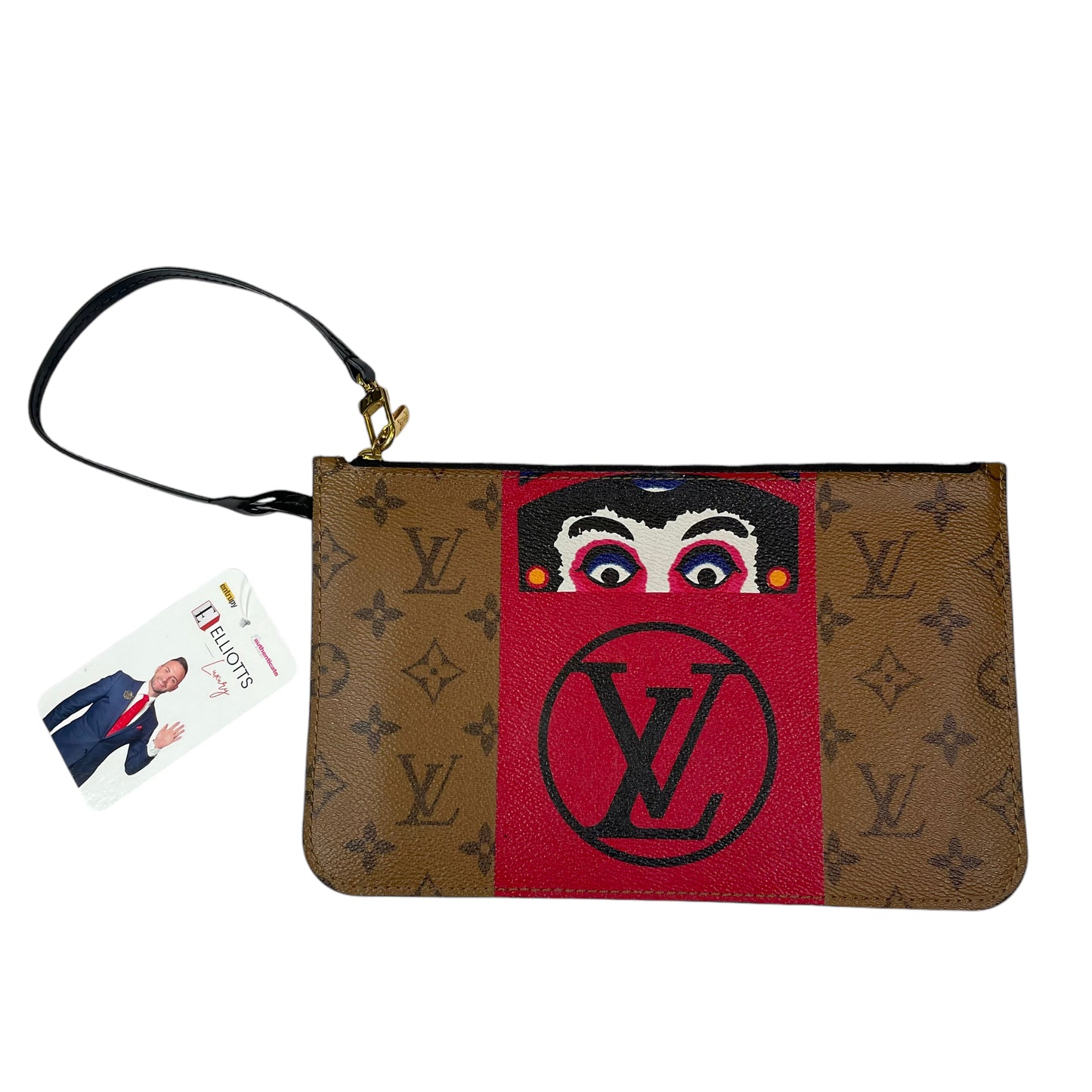 Louis Vuitton Reverse Brown Black Monogram Kabuki MM Pouchette
