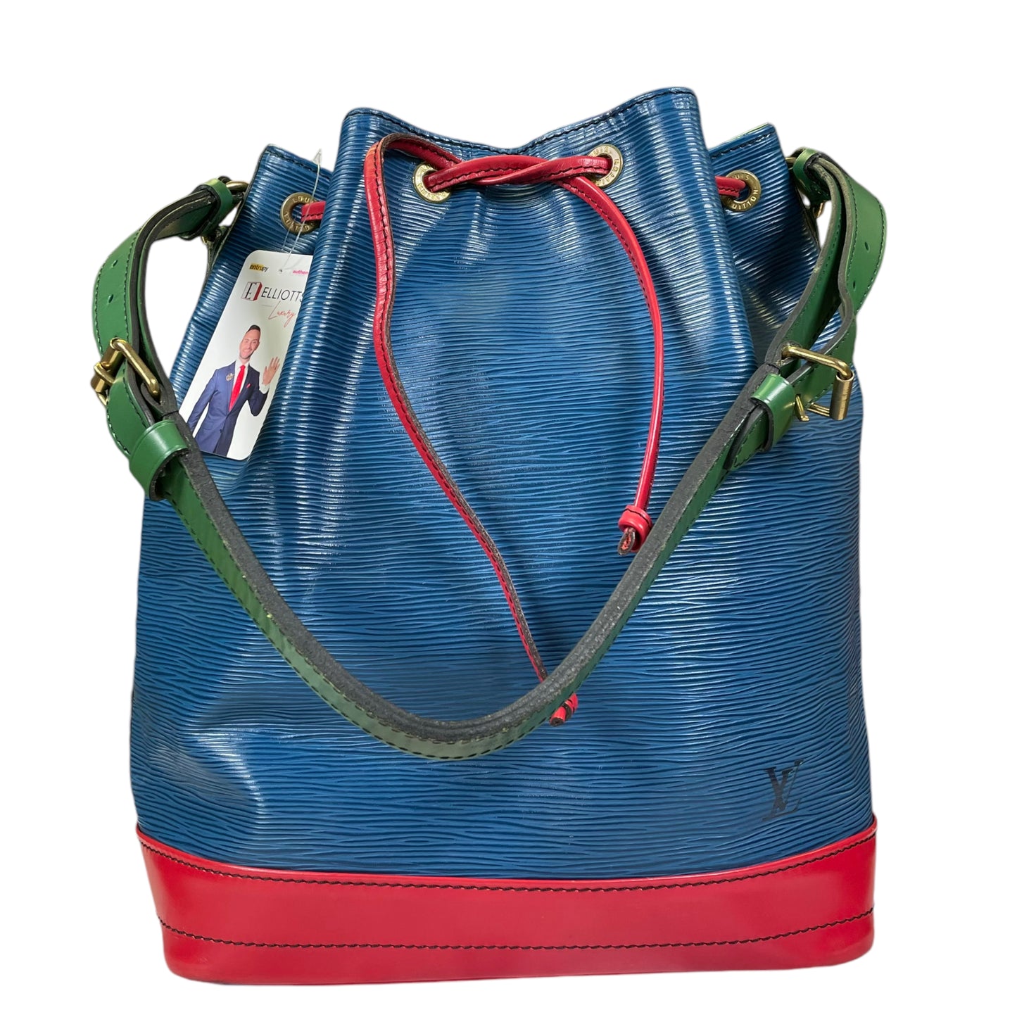 Louis Vuitton Noe GM Epi Large Multi Color Drawstring Two Toned Bucket Bag Purse