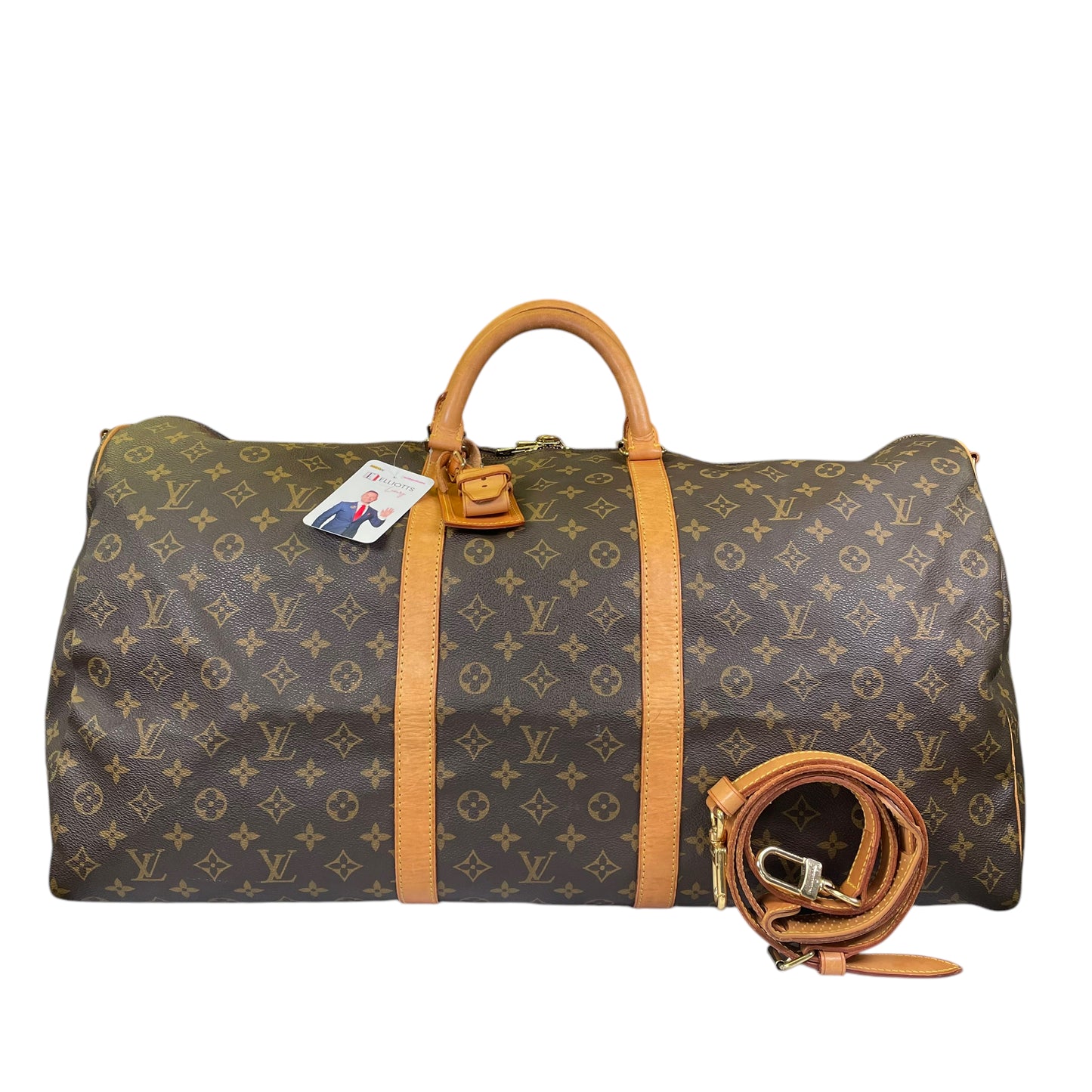 Louis Vuitton Keepall 60 Monogram Bando Lock + Tag Duffel Travel Bag