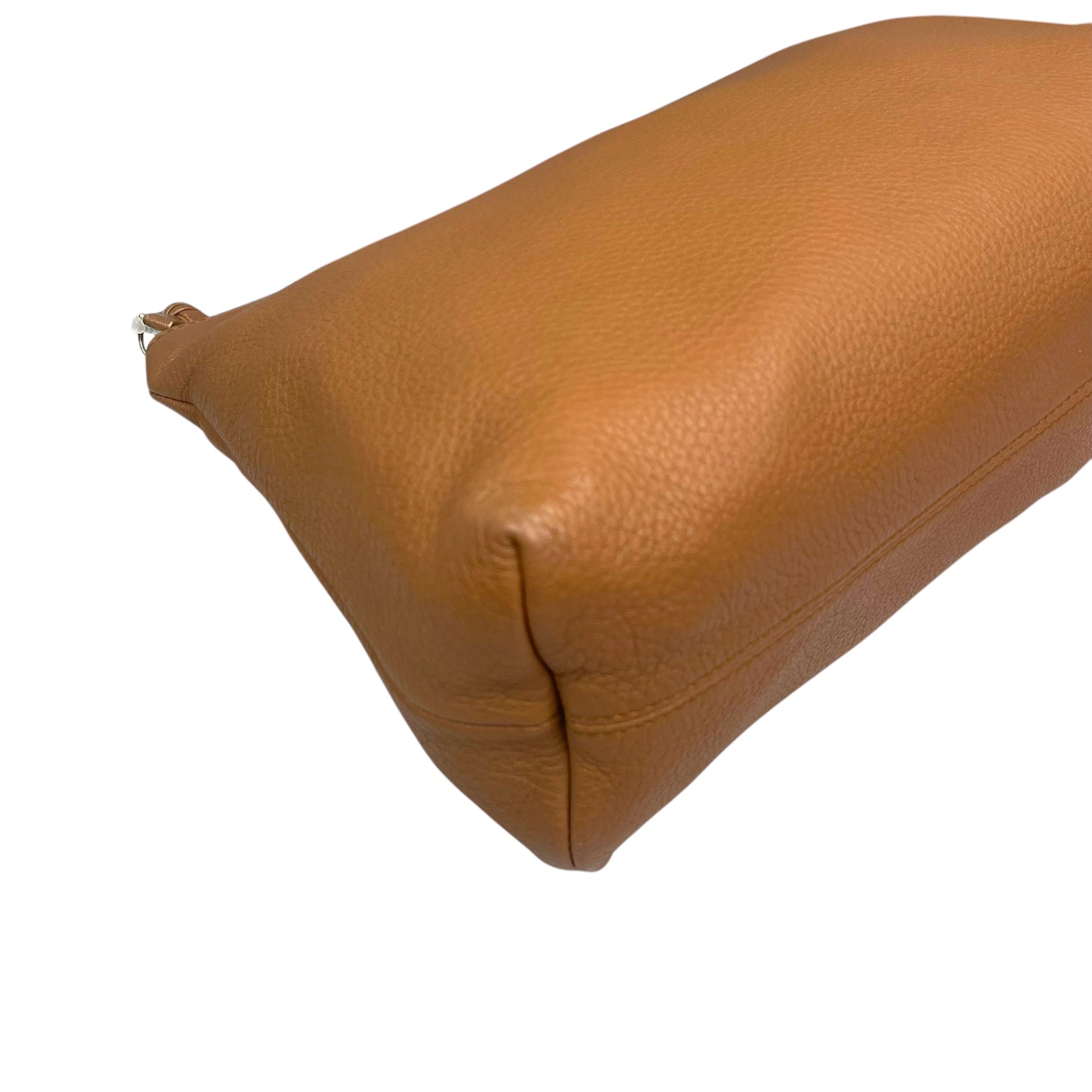 Bottega Veneta Leather Toiletry Bag Tan Pebbled Cosmetic Poouch Medium Clutch