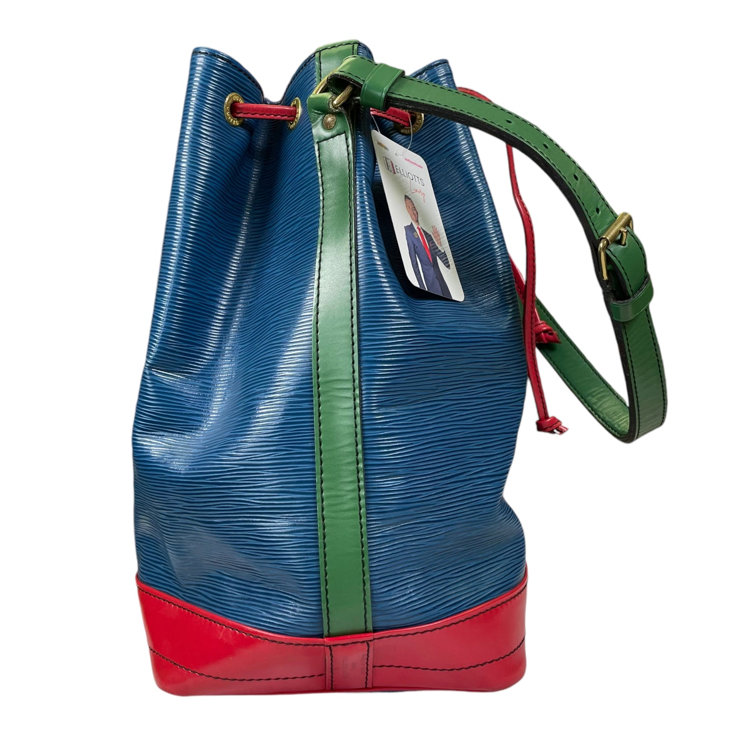 Louis Vuitton Noe GM Epi Large Multi Color Drawstring Two Toned Bucket Bag Purse