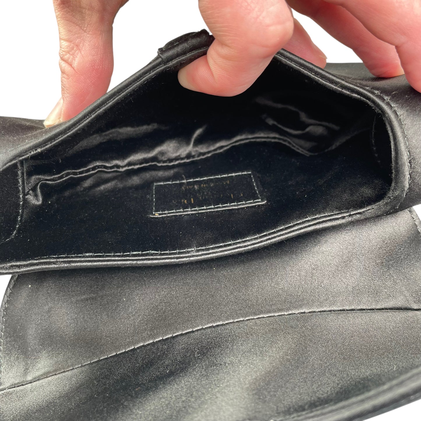 Christian Dior Mini Saddle Bag Black Silk Satin Crystal Encrusted Gold Hardware