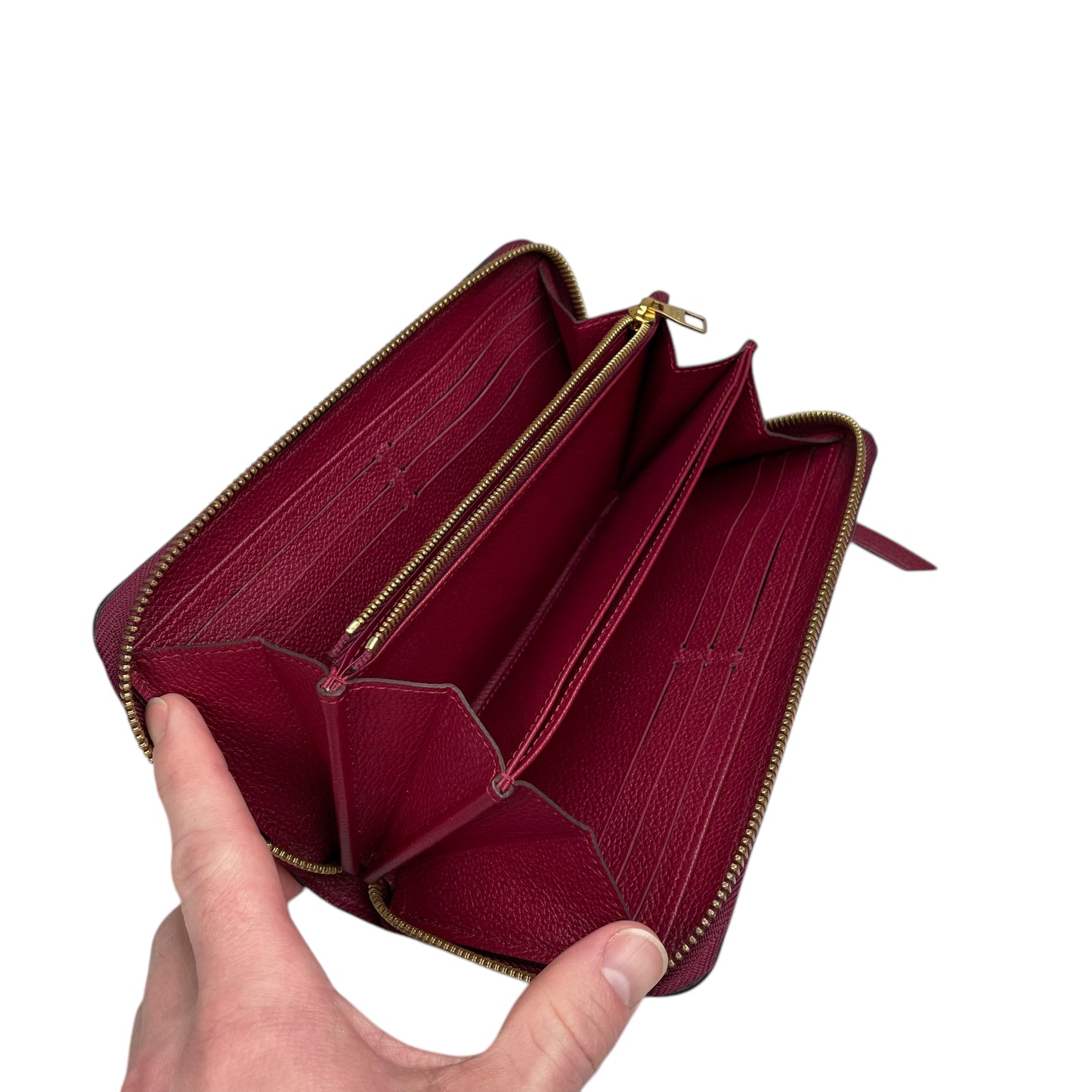Louis Vuitton Empreinte Leather Bordeaux Zip Around Gold Zip Around Long Wallet