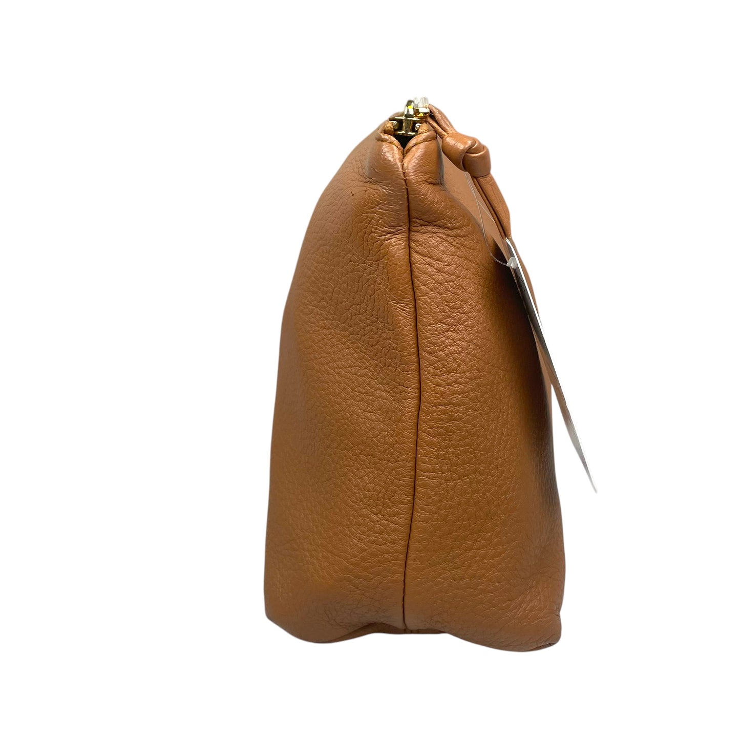 Bottega Veneta Leather Toiletry Bag Tan Pebbled Cosmetic Poouch Medium Clutch