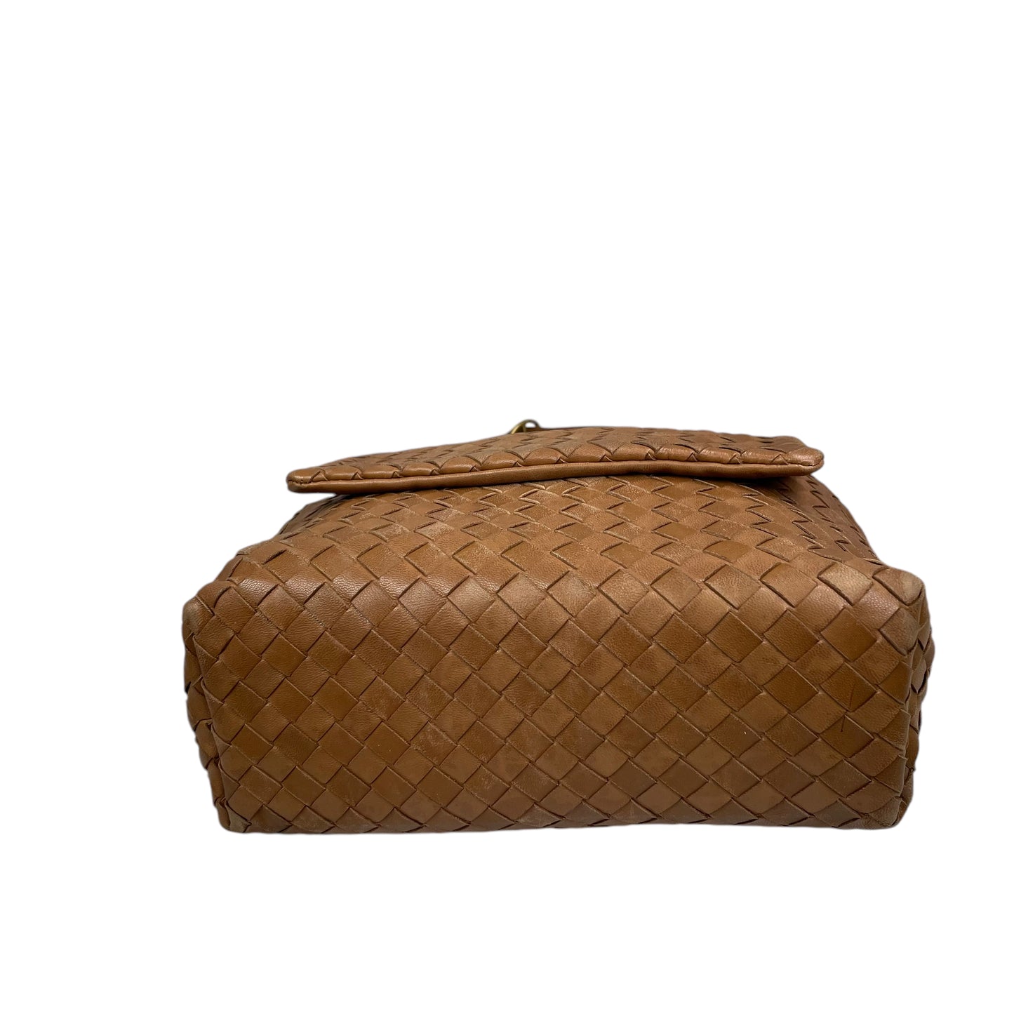 Bottega Veneta Intrecciato Nappa Light Brown Leather Clutch Small Shoulder Purse