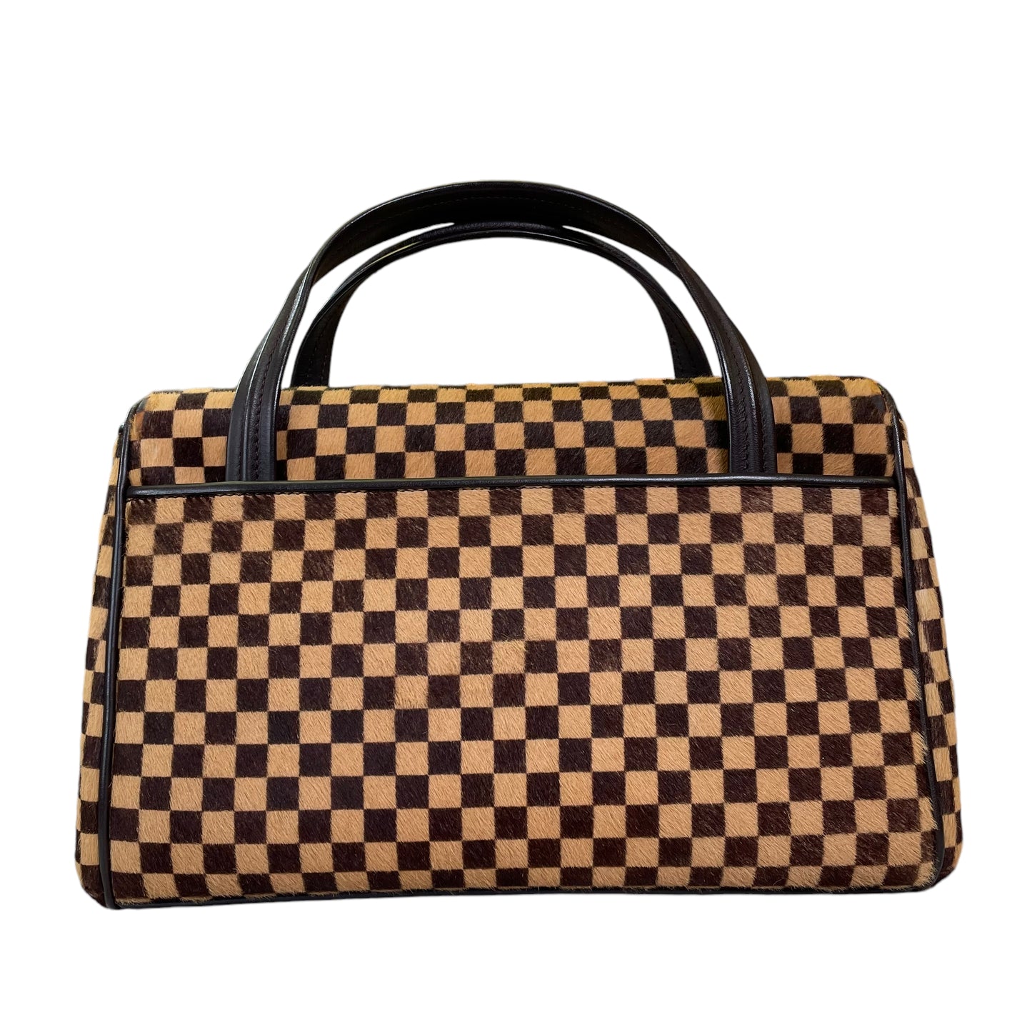 Louis Vuitton Damier Sauvage Pony Hair Lion Small Snap Flap Purse Top Handle