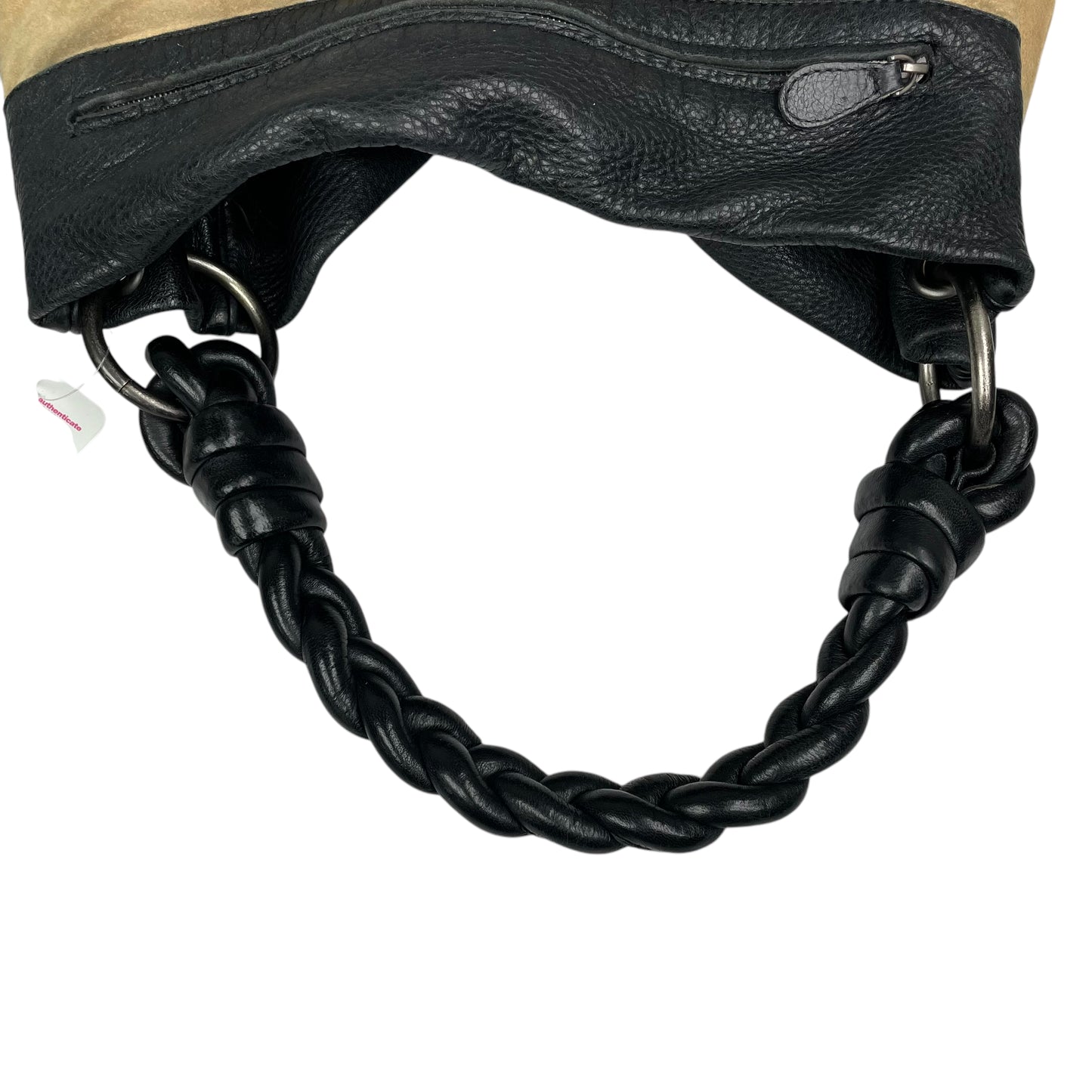 Bottega Veneta Intrecciato Black Medium Leather Gunmetal Hobo Shoulder Purse