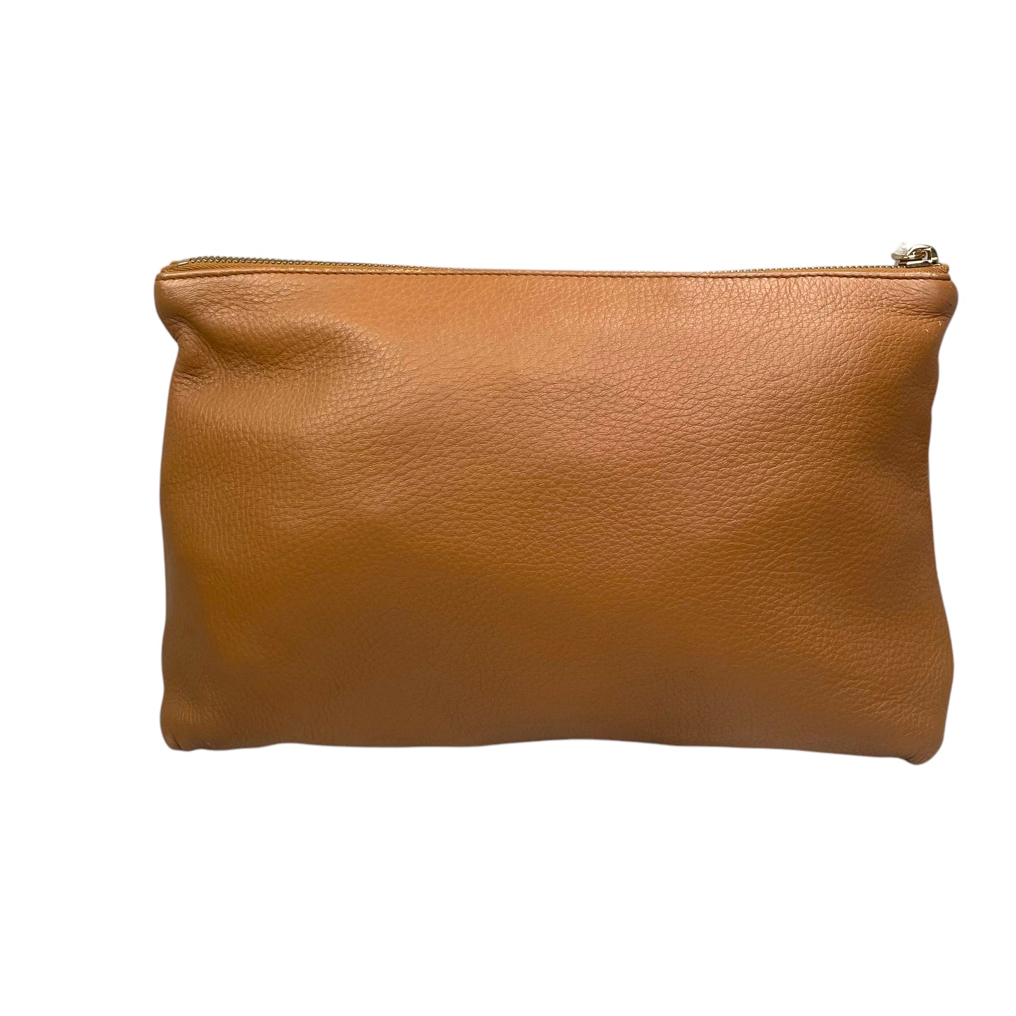 Bottega Veneta Leather Toiletry Bag Tan Pebbled Cosmetic Poouch Medium Clutch
