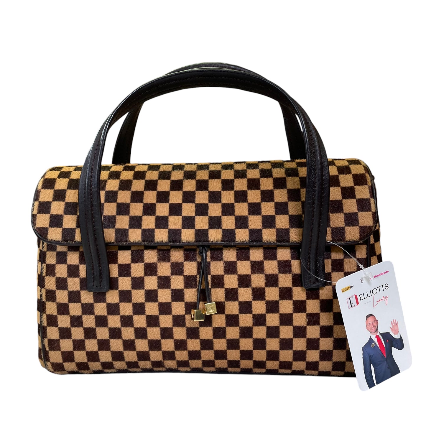Louis Vuitton Damier Sauvage Pony Hair Lion Small Snap Flap Purse Top Handle