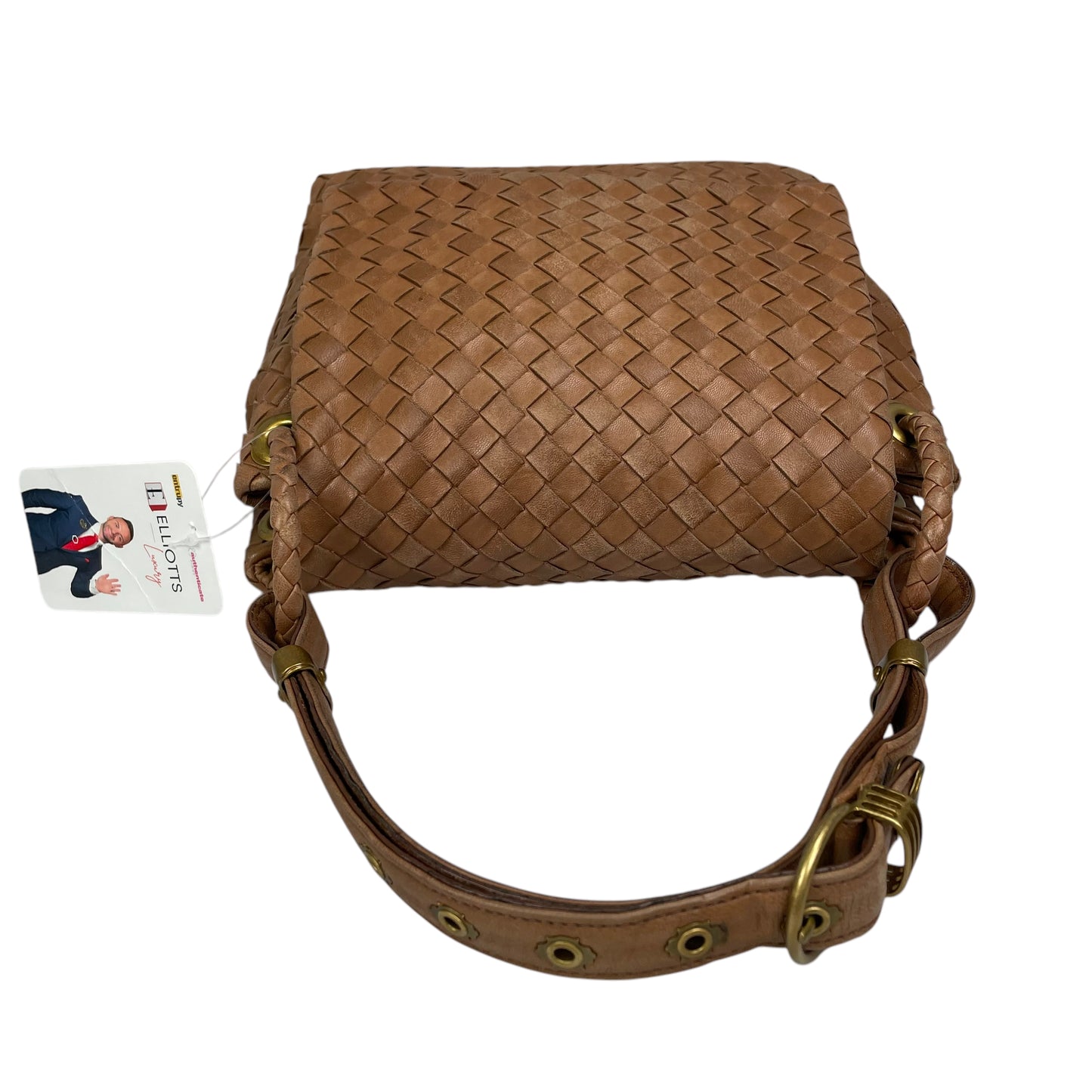 Bottega Veneta Intrecciato Nappa Light Brown Leather Clutch Small Shoulder Purse