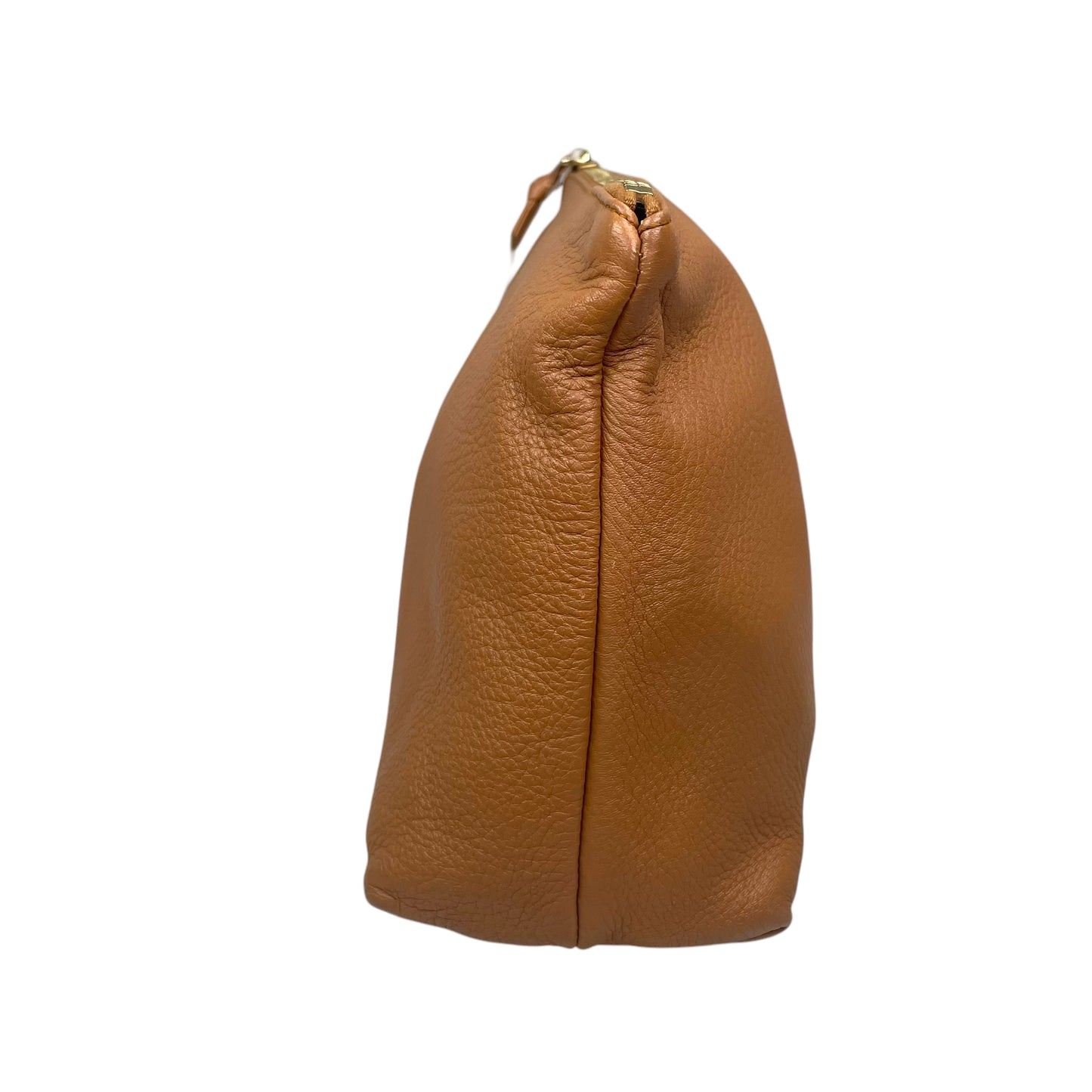 Bottega Veneta Leather Toiletry Bag Tan Pebbled Cosmetic Poouch Medium Clutch