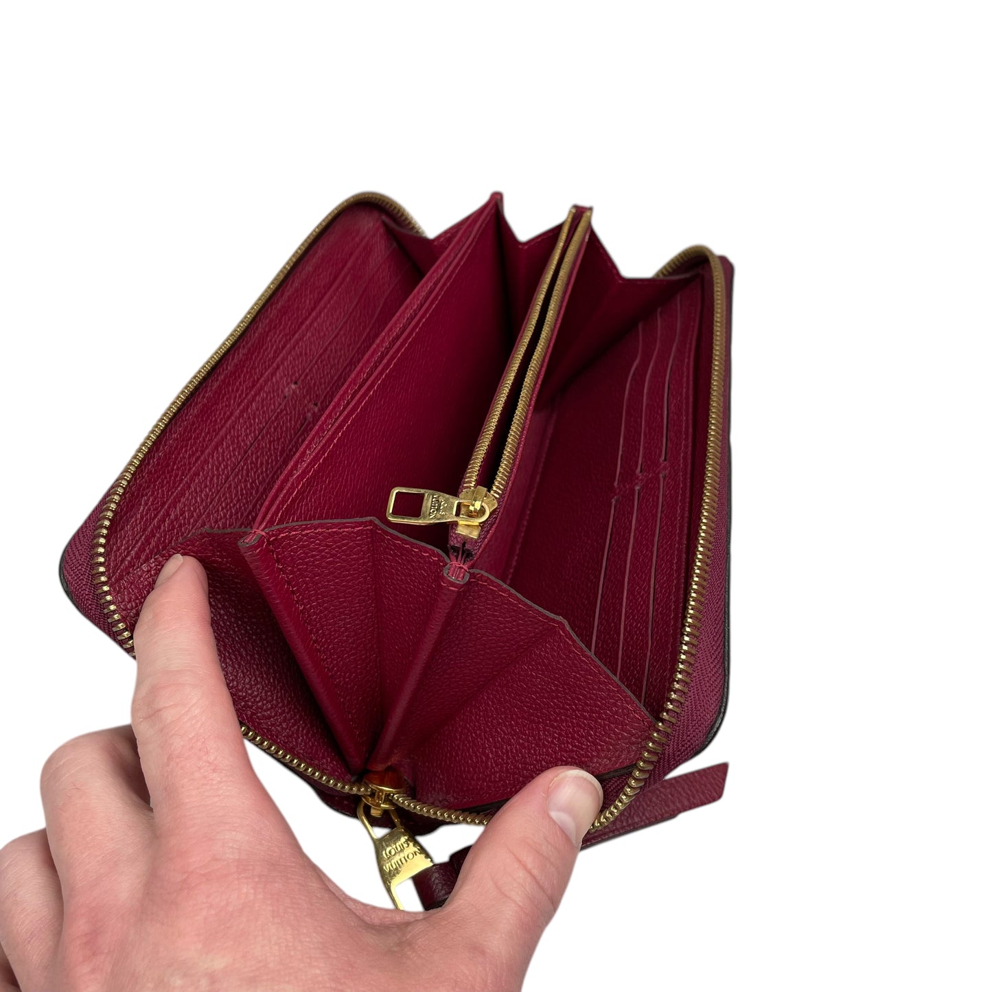 Louis Vuitton Empreinte Leather Bordeaux Zip Around Gold Zip Around Long Wallet