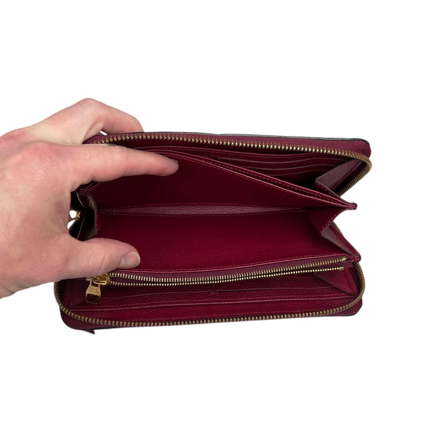 Louis Vuitton Empreinte Leather Bordeaux Zip Around Gold Zip Around Long Wallet