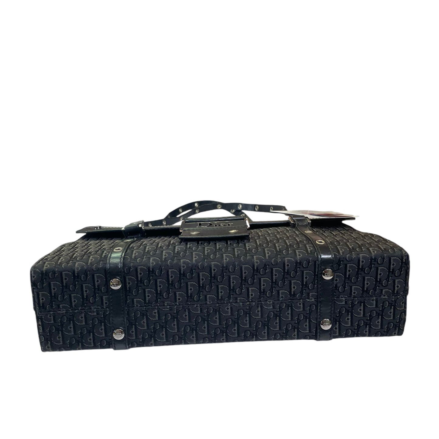 Christian Dior Diorissimo Street Chic East West Leather Trotter Monogram Shoulder Leather Black Purse