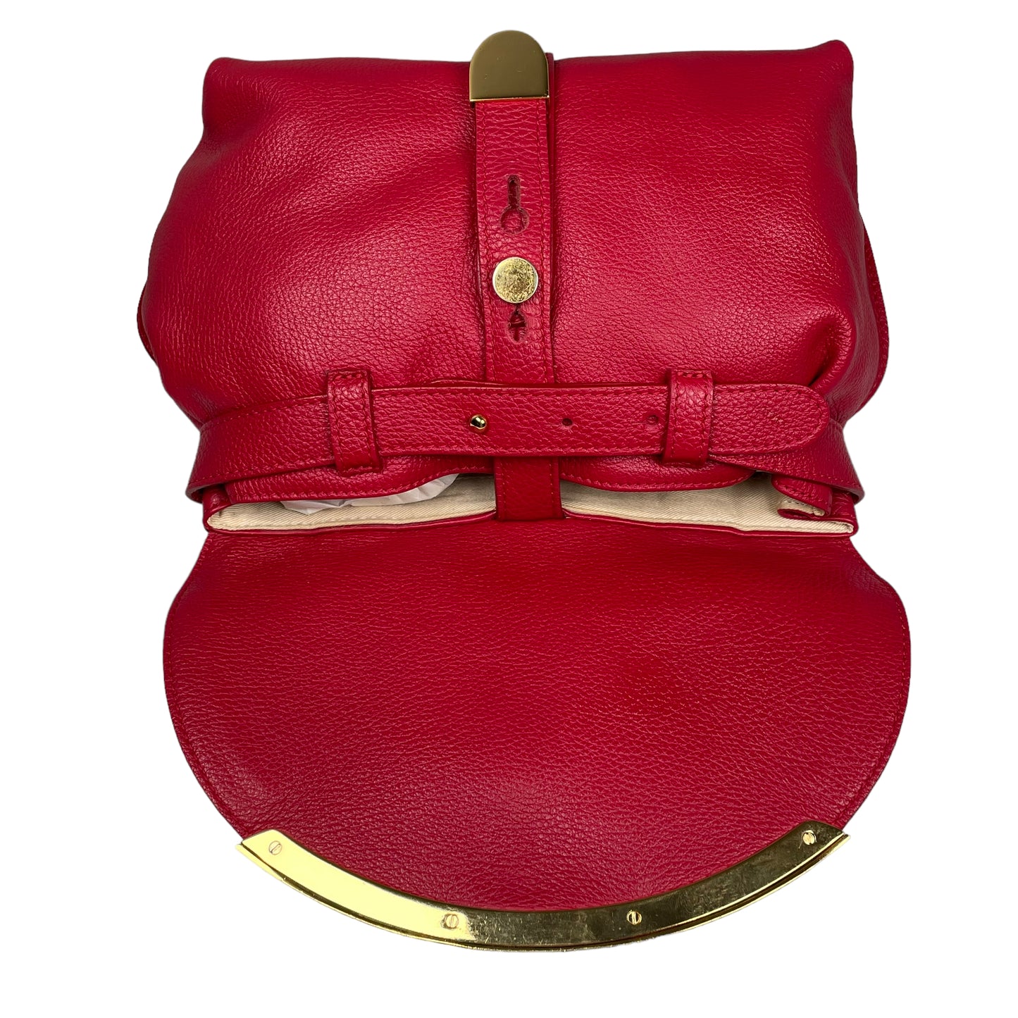 See by Chloe Lizzie Satchel Rouge Red Leather Top Handle 2 Way Crossbody