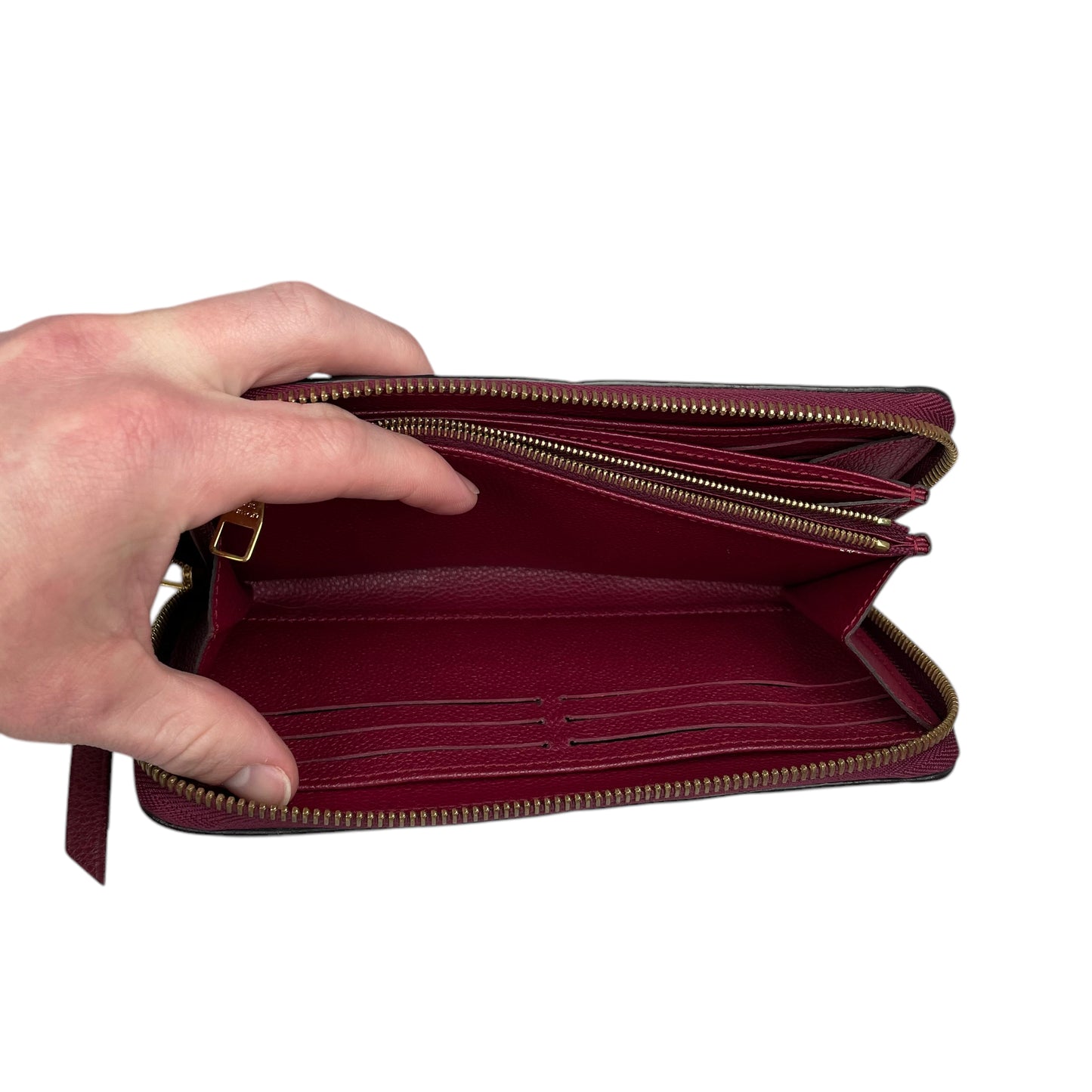 Louis Vuitton Empreinte Leather Bordeaux Zip Around Gold Zip Around Long Wallet