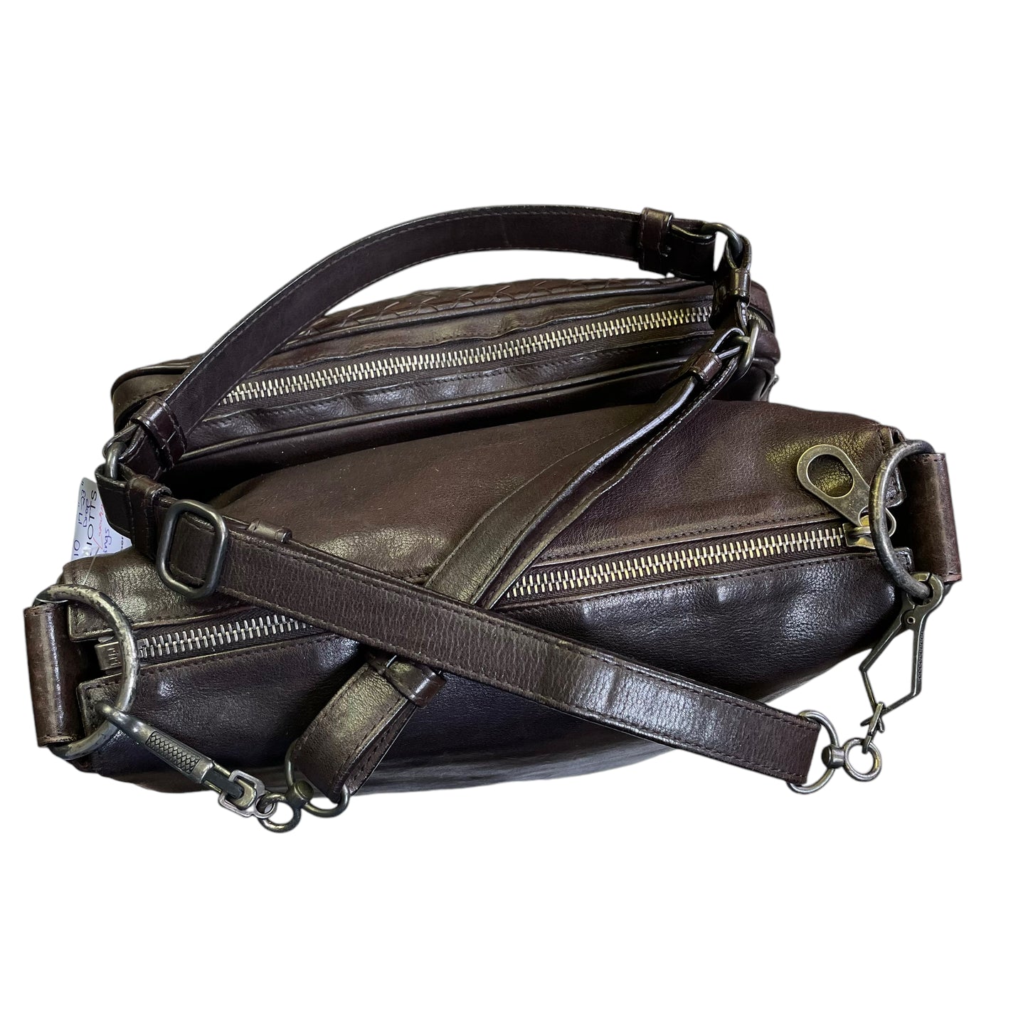 Bottega Veneta Brown Intrecciato Woven Multi Crossbody Large Shoulder Travel Bag