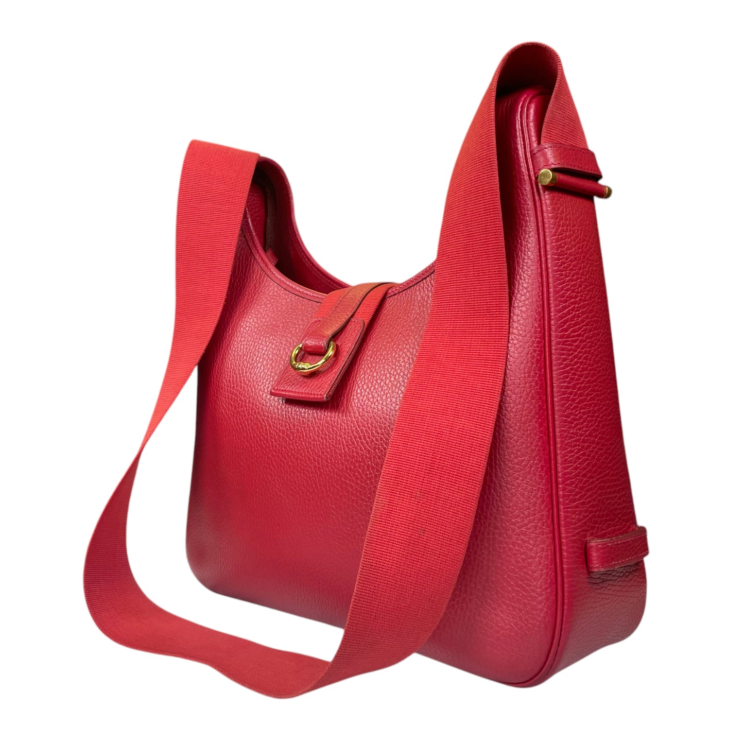 Hermes Tsako 3 Way Crossbody Red Ardennes Leather GHW Shoulder Purse