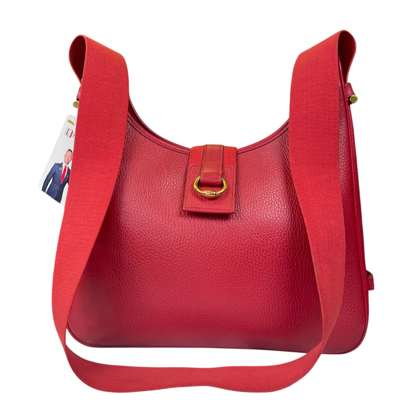 Hermes Tsako 3 Way Crossbody Red Ardennes Leather GHW Shoulder Purse
