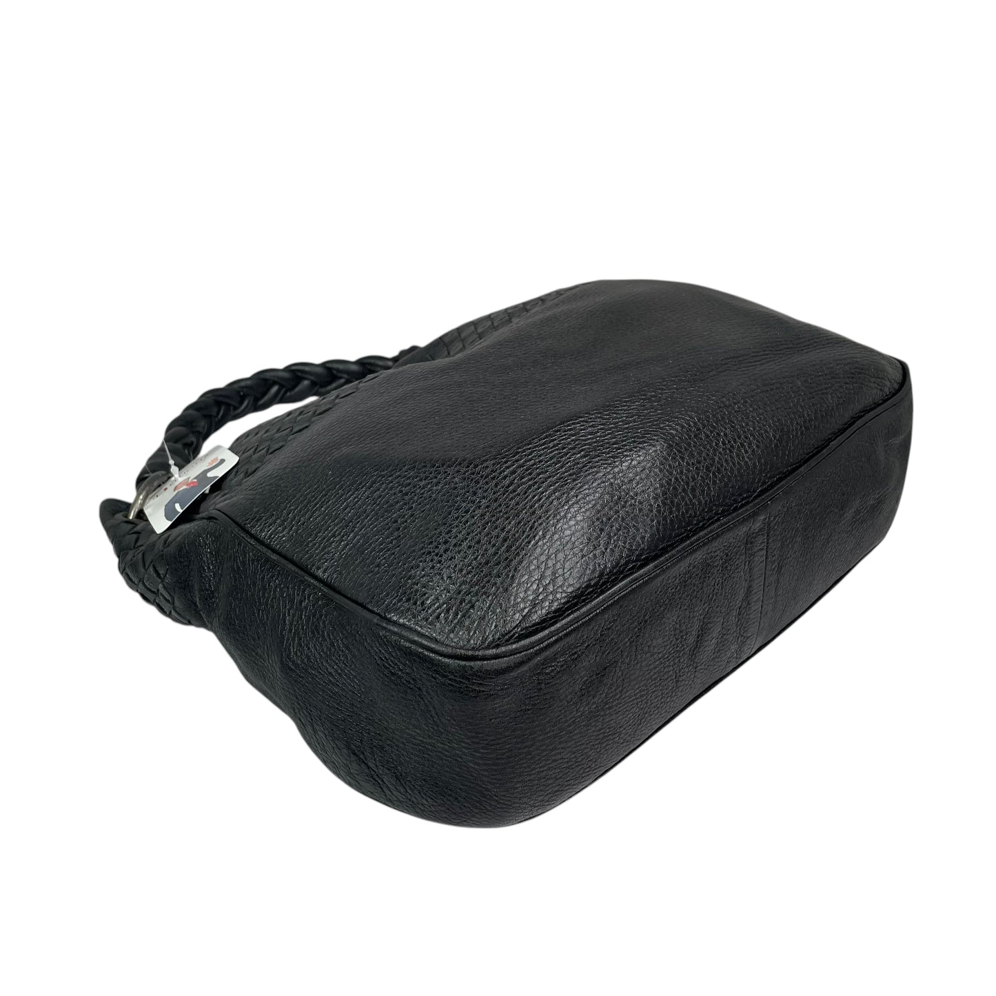 Bottega Veneta Intrecciato Black Medium Leather Gunmetal Hobo Shoulder Purse
