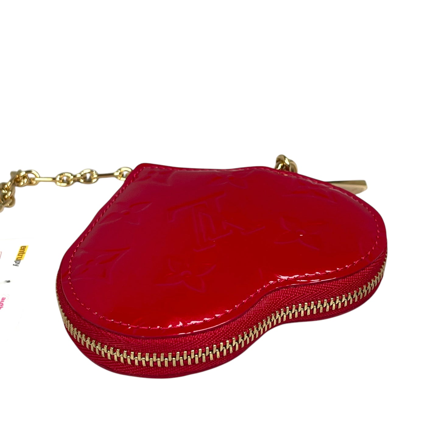 Louis Vuitton Red Vernis Coeur Heart Charm Coin Mini Key Chain Pomme D'Amour