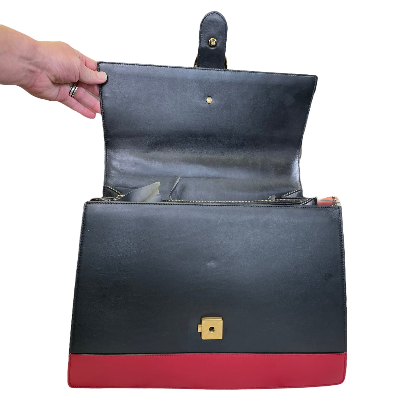 Gucci GG Dionysus Large Leather Bamboo Top Handle Color Block 2 Way Multi Strap Purse