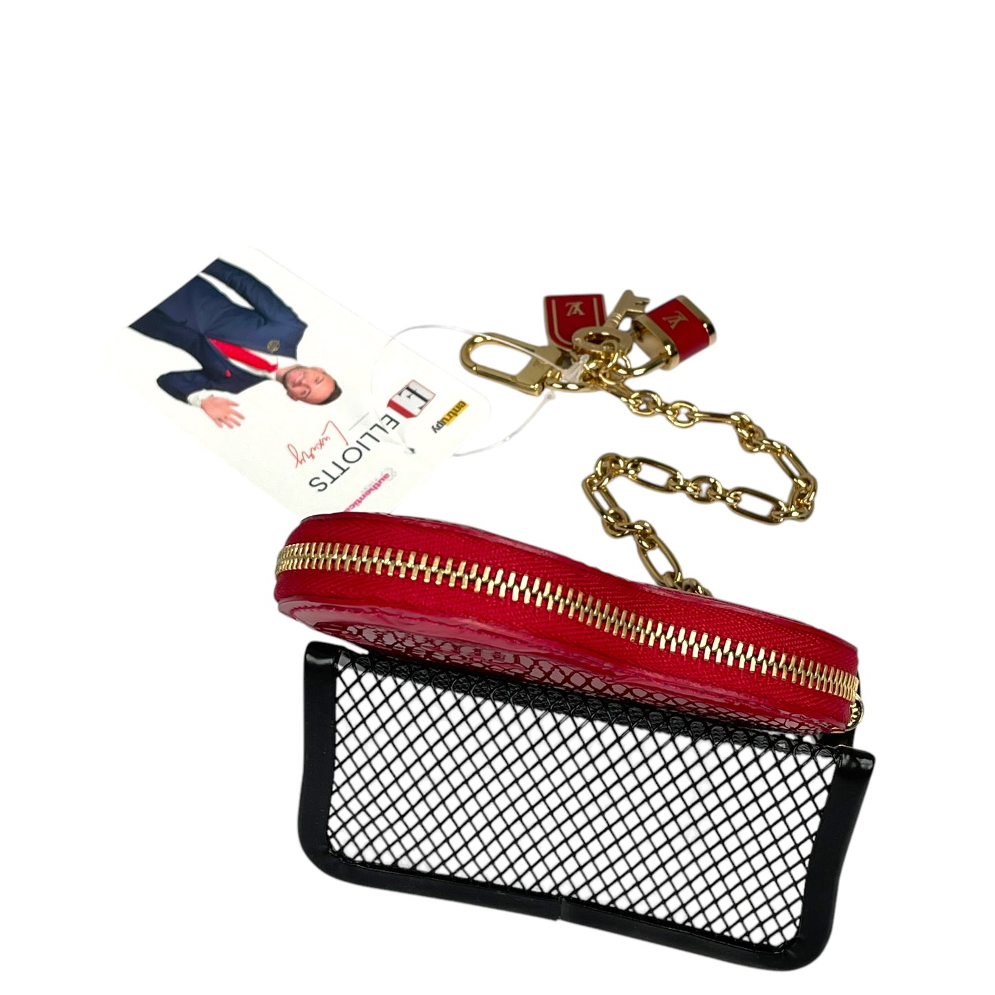 Louis Vuitton Red Vernis Coeur Heart Charm Coin Mini Key Chain Pomme D'Amour