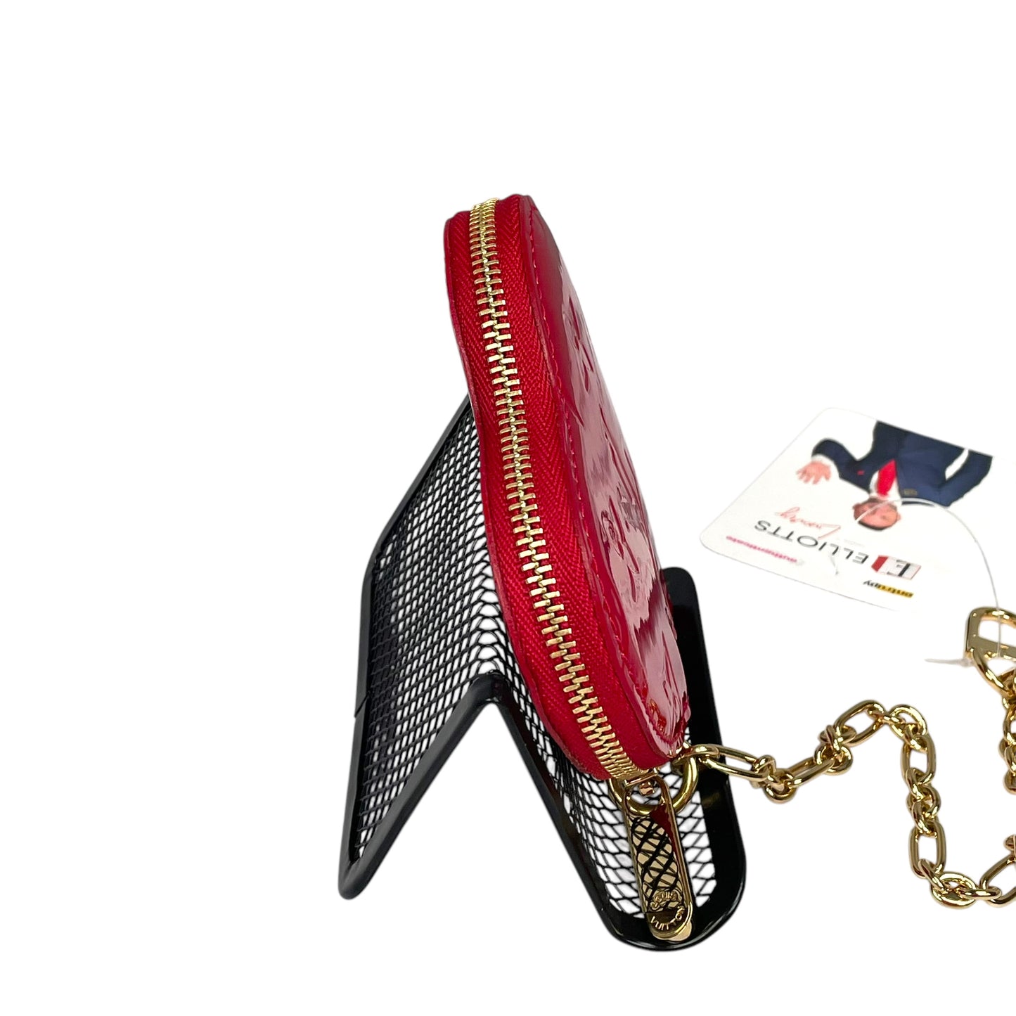 Louis Vuitton Red Vernis Coeur Heart Charm Coin Mini Key Chain Pomme D'Amour