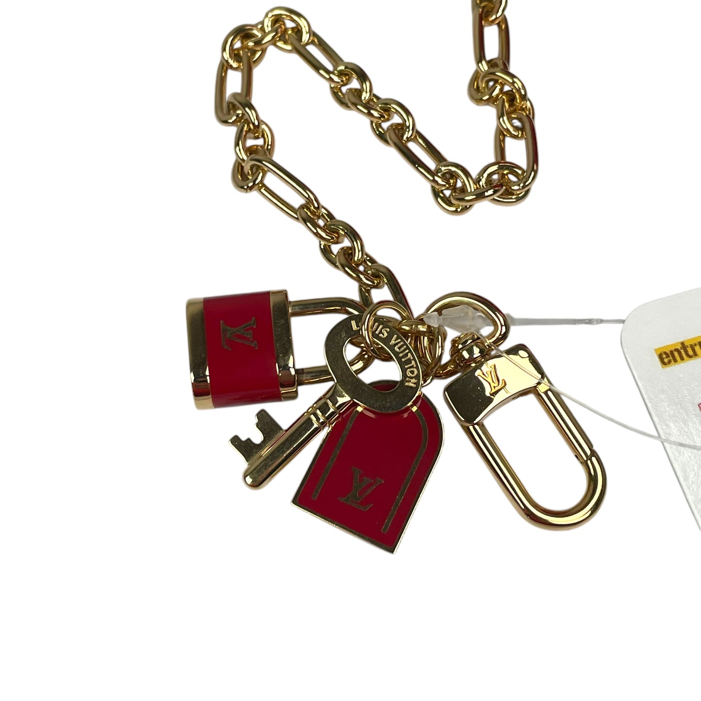 Louis Vuitton Red Vernis Coeur Heart Charm Coin Mini Key Chain Pomme D'Amour
