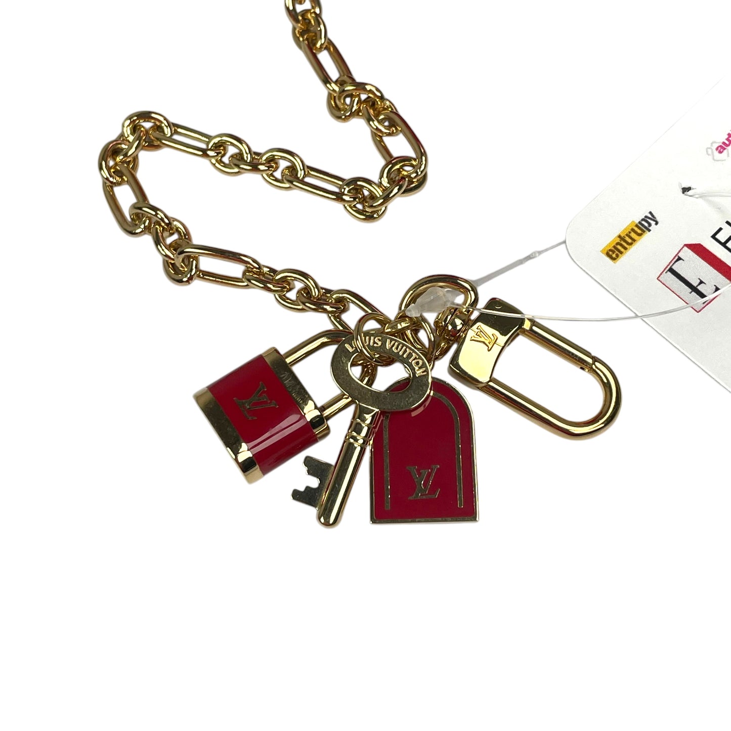 Louis Vuitton Red Vernis Coeur Heart Charm Coin Mini Key Chain Pomme D'Amour