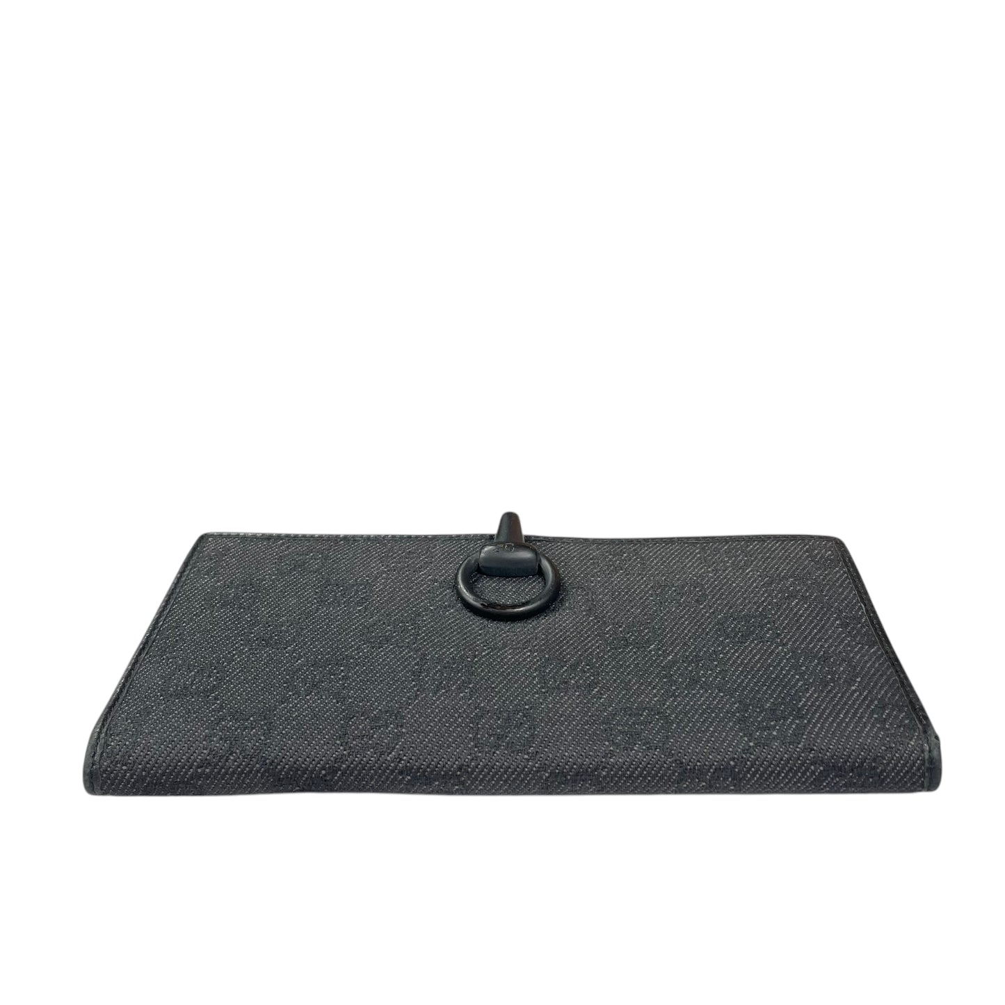 GG Black Horsebit Leather Matte Hardware Jacquard Long Clip Lock International Wallet