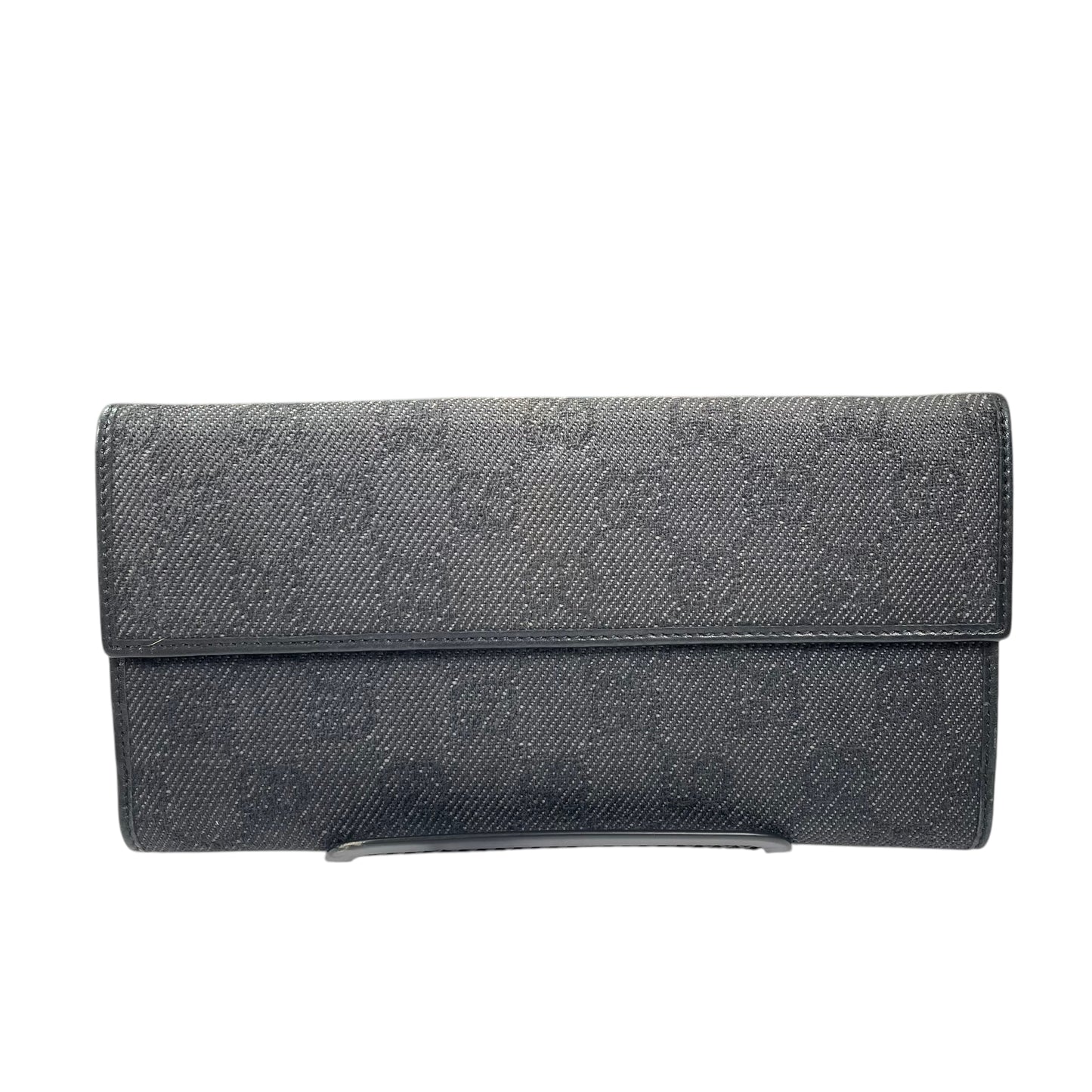 GG Black Horsebit Leather Matte Hardware Jacquard Long Clip Lock International Wallet