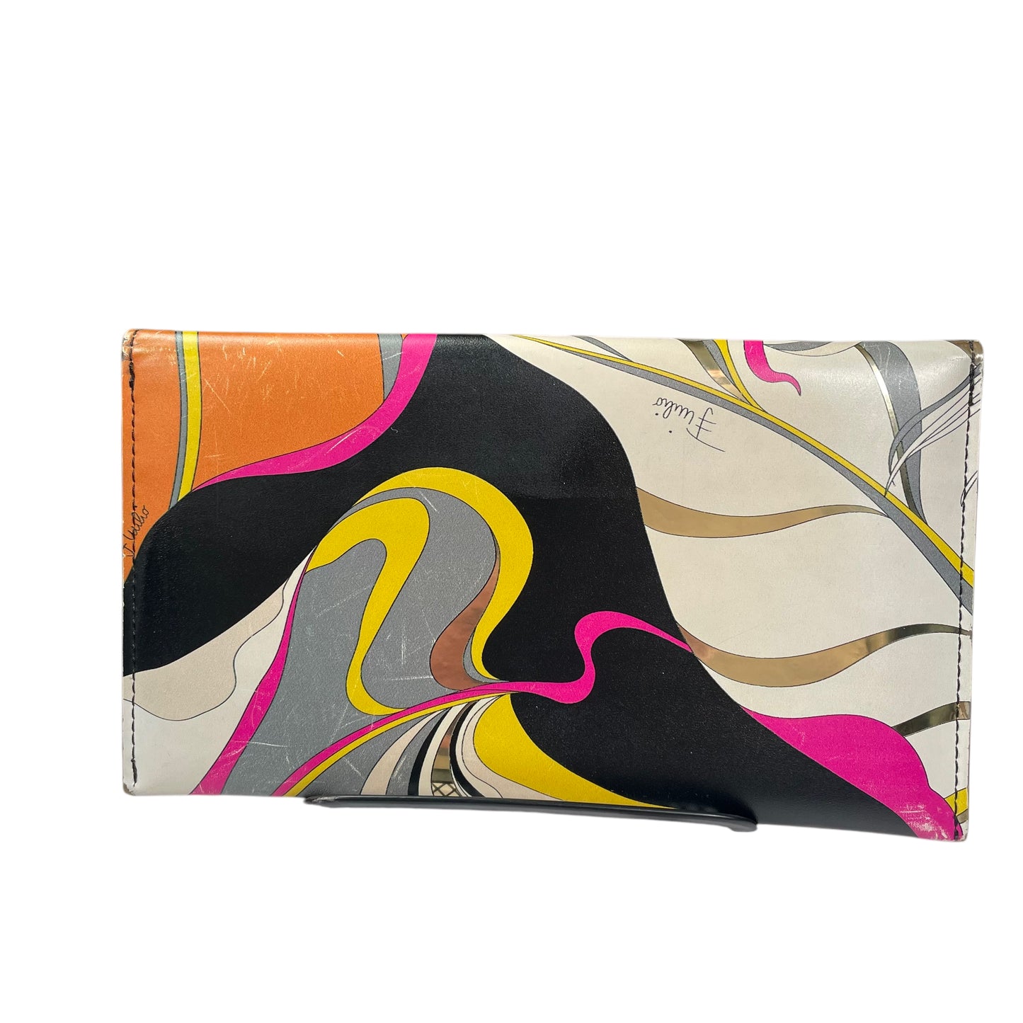 Emillio Pucci Envelop Abstract Swirl Long Slim Snap Wallet