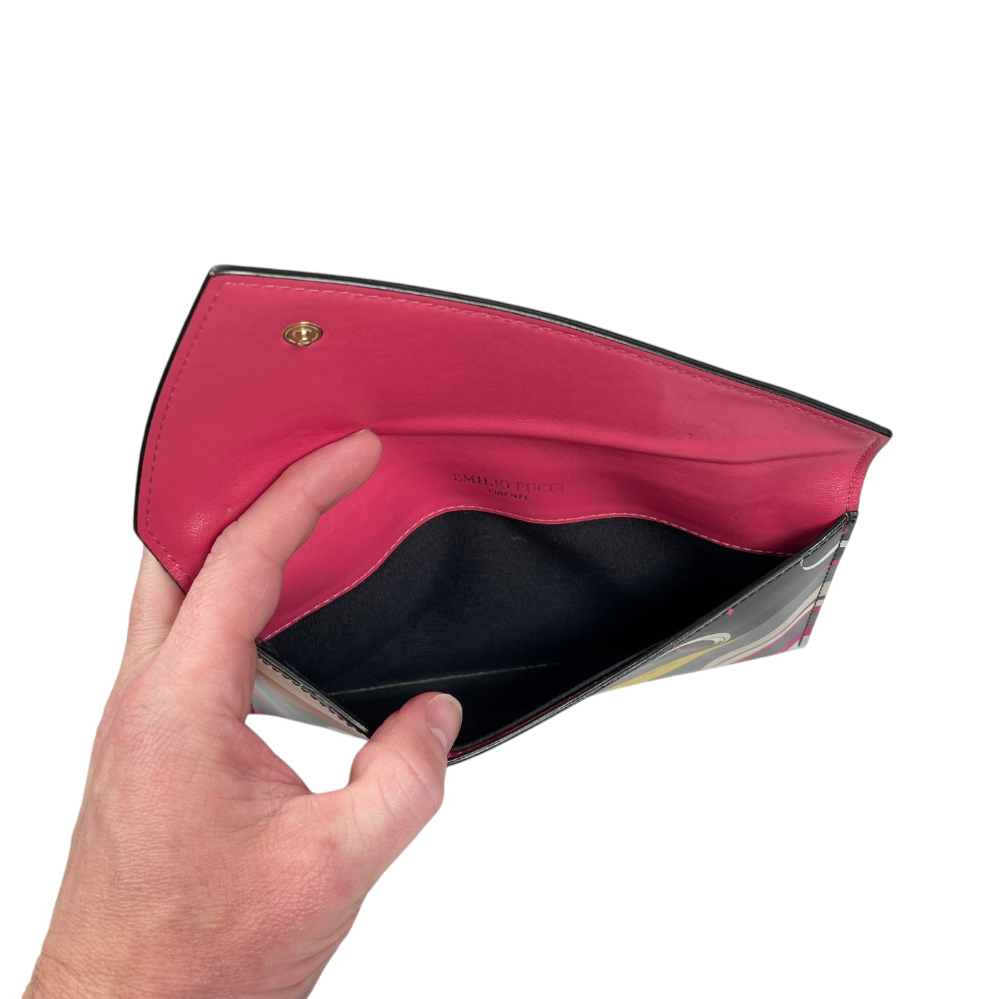 Emillio Pucci Envelop Abstract Swirl Long Slim Snap Wallet