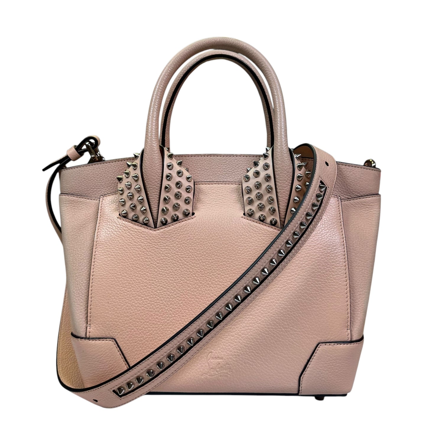 Christian Louboutin Studded Light Pink Handle Eloise Small 2 Way Shoulder Crossbody Purse