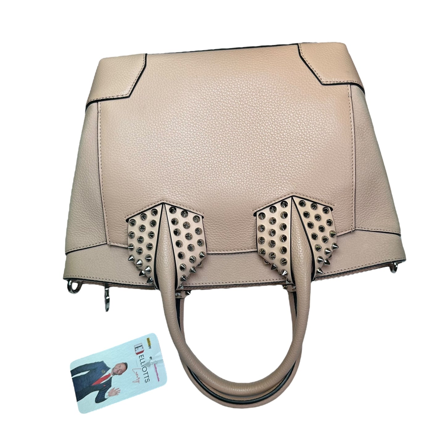 Christian Louboutin Studded Light Pink Handle Eloise Small 2 Way Shoulder Crossbody Purse