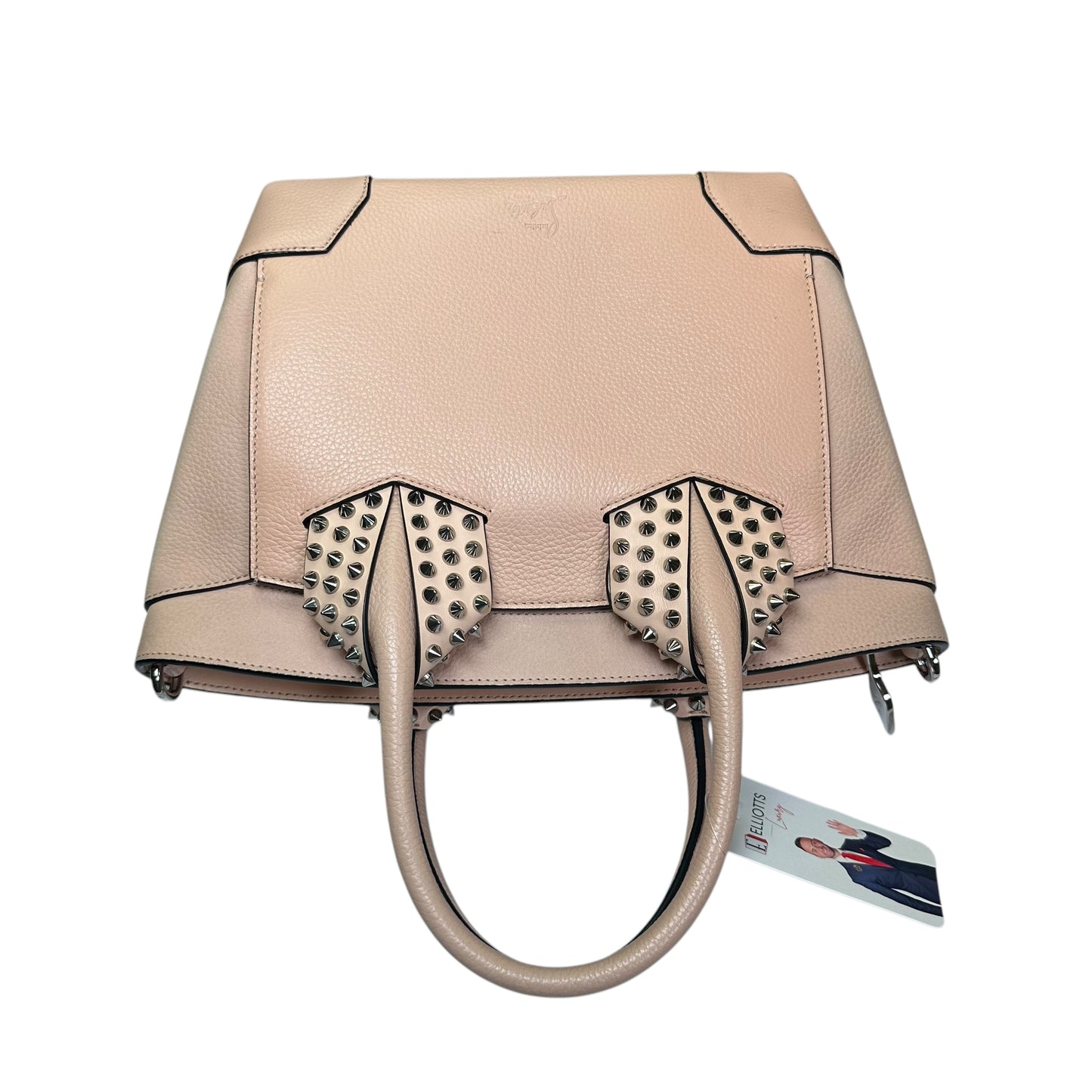 Christian Louboutin Studded Light Pink Handle Eloise Small 2 Way Shoulder Crossbody Purse
