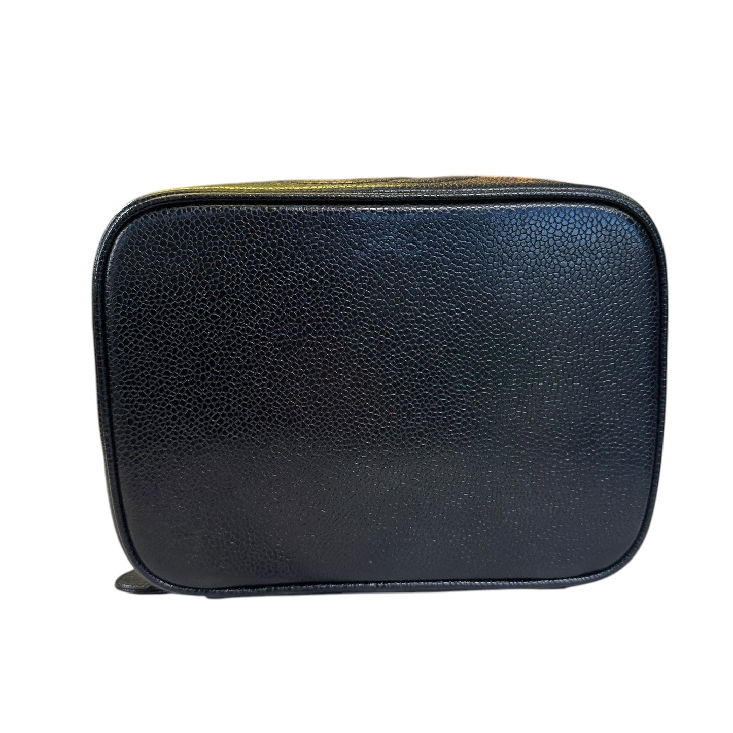 Chanel CC Black Timeless Caviar Rectangular Small Cosmetic Travel Case Top Handle