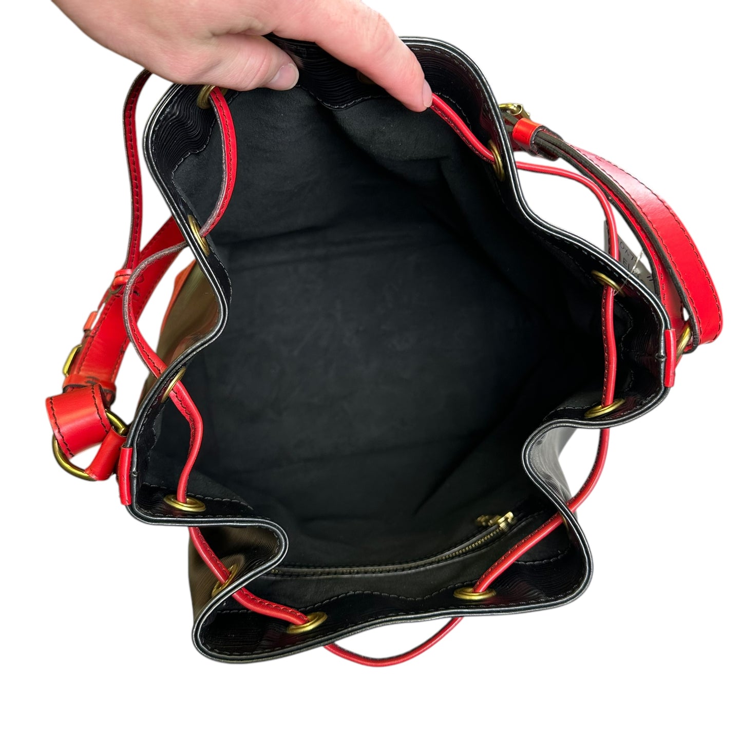 Louis Vuitton Noe GM Epi Large Red Black Stap Drawstring Two Toned Bucket Bag Sh